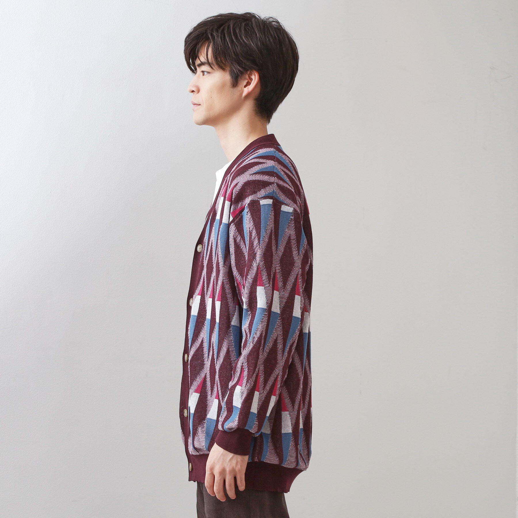THE SHOP TK「【季節の変わり目に活躍】ニットカーディガン 選べる2デザイン(柄&無地)/洗濯機OK」|カーディガン|