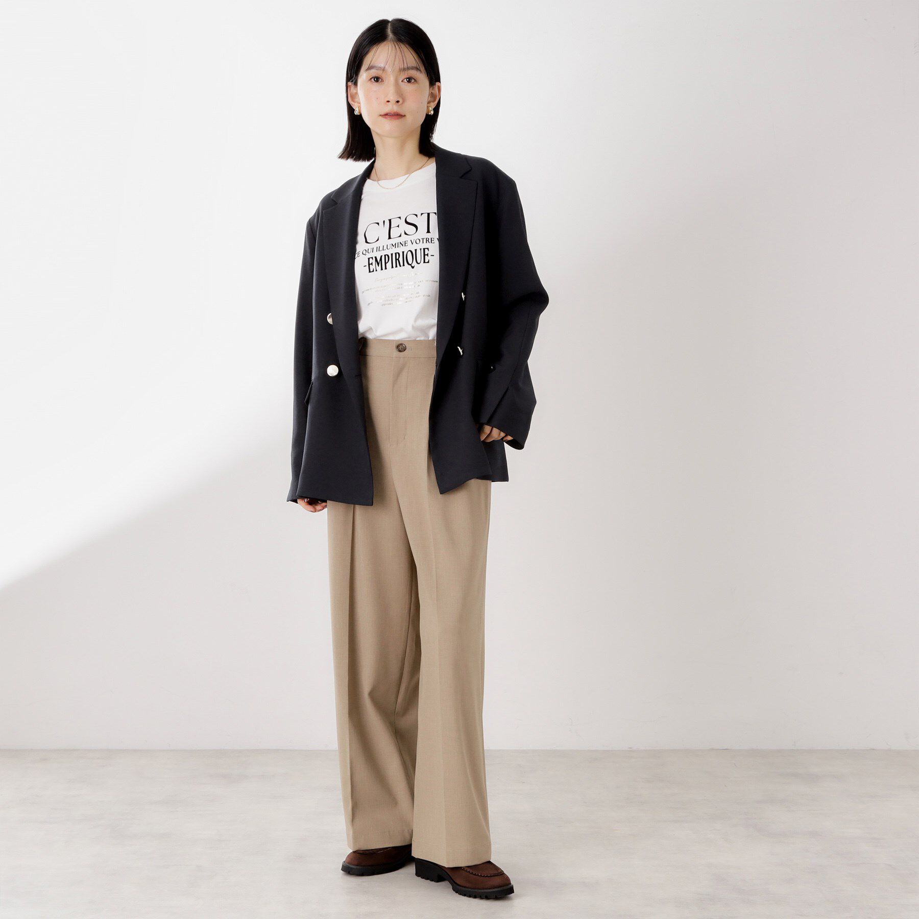 THE SHOP TK「【今羽織るなら】ダブルブレストジャケット【セットアップ可/洗える】」|テーラードジャケット|