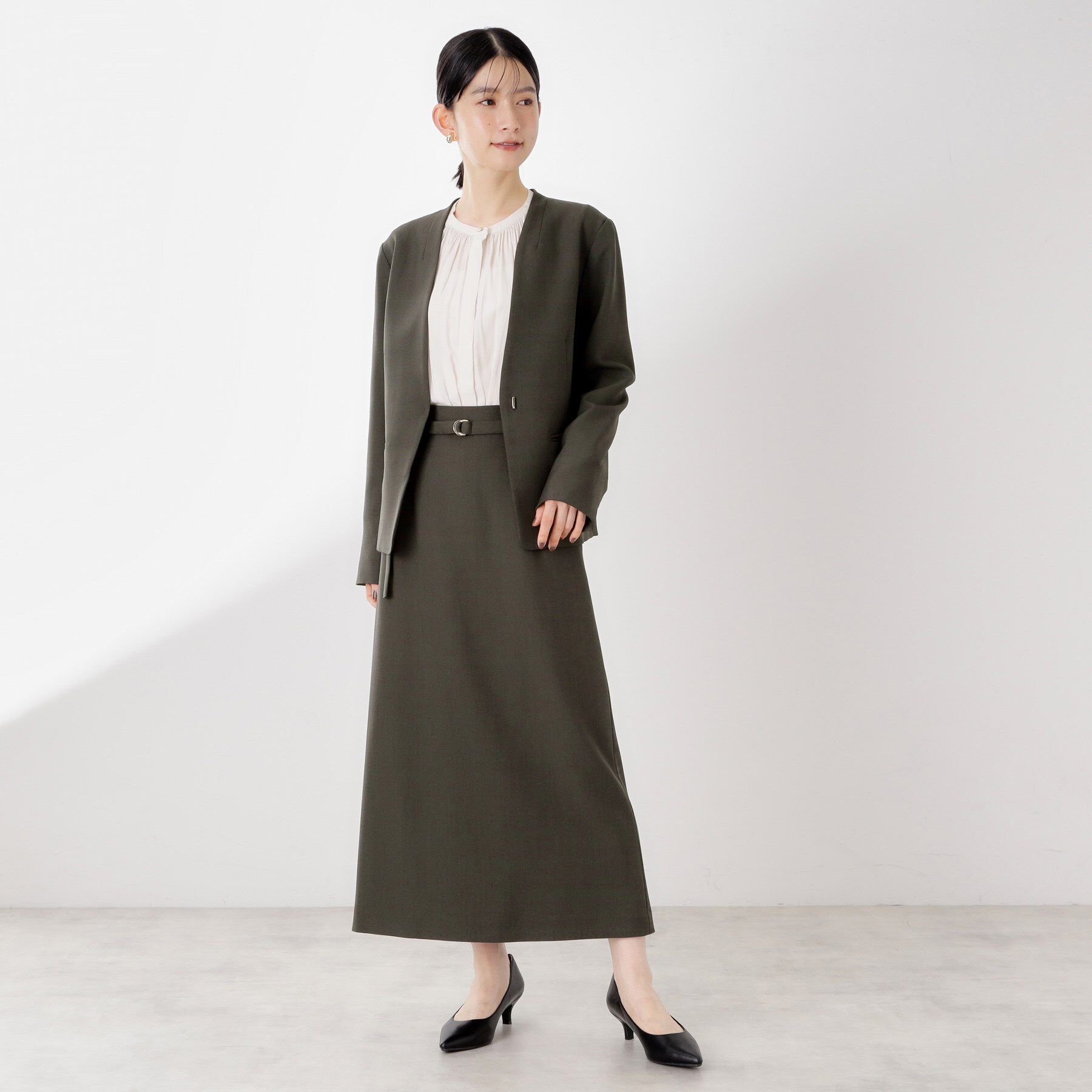 THE SHOP TK「ビジネスノーカラージャケット【セットアップ可/洗える】/CAVIANシリーズ」|ノーカラージャケット|