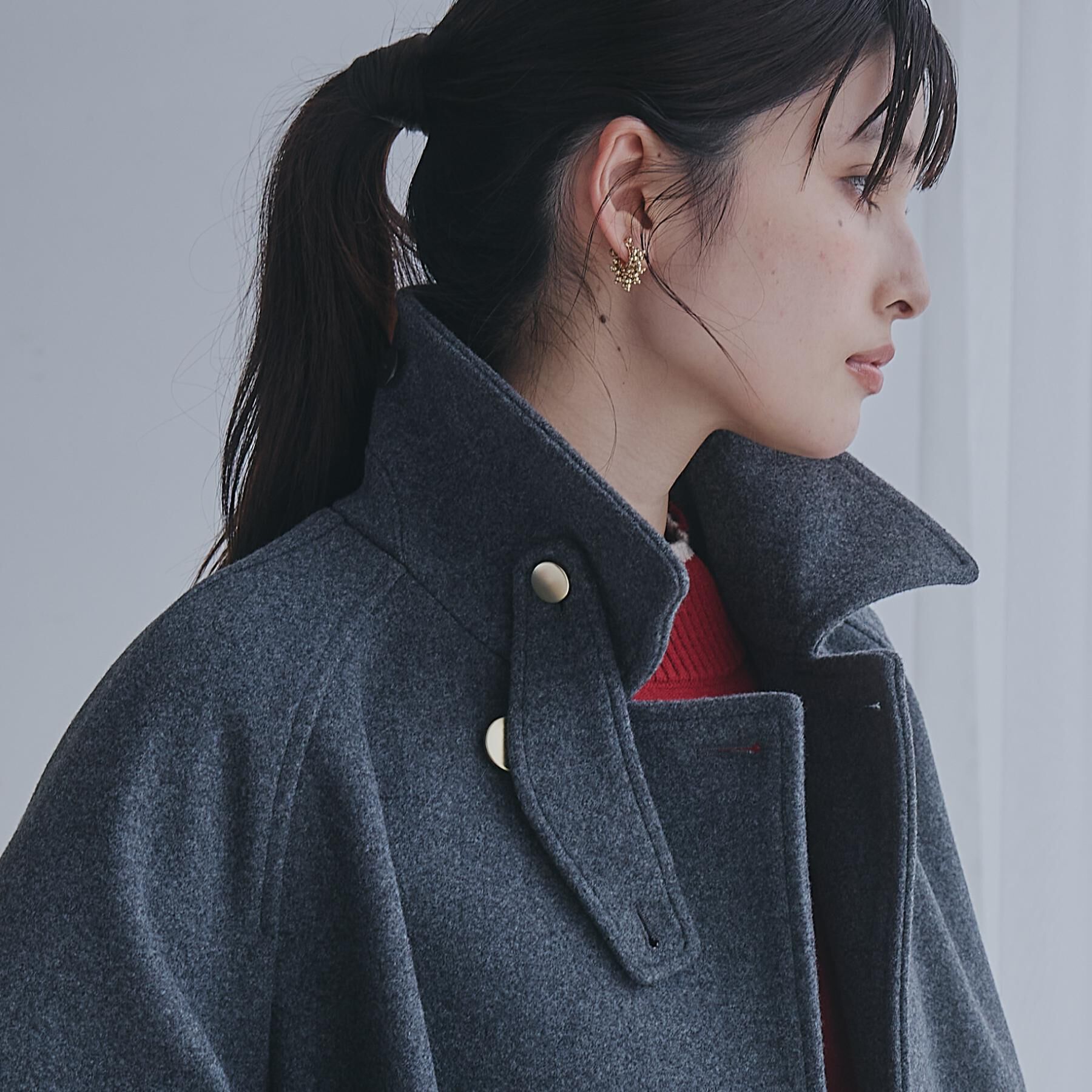 THE SHOP TK「クラシカルな装い ウールライクスタンドカラーコート」|その他|