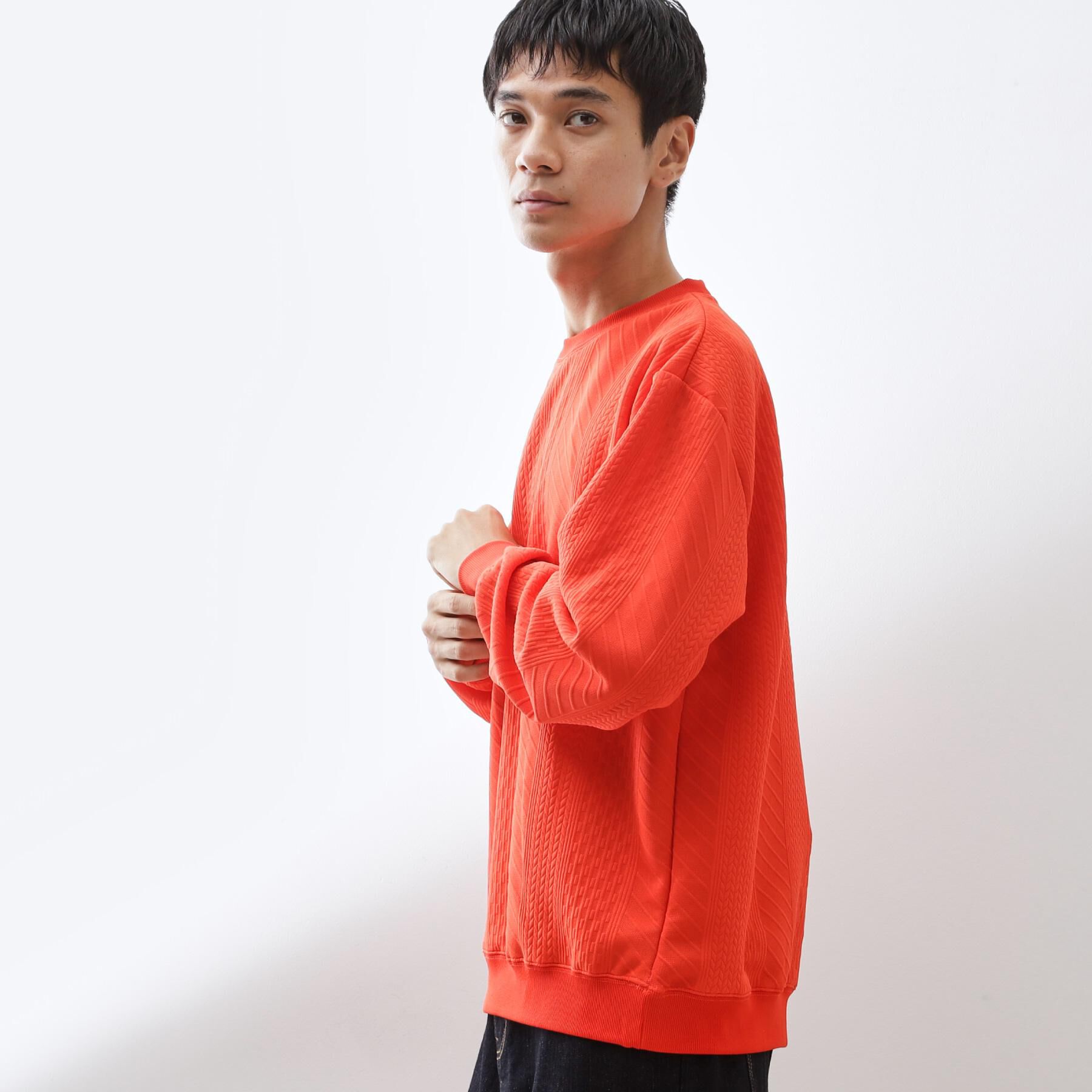 THE SHOP TK「【無地に飽きた方へ】ふくれジャカードスウェット　洗濯機OK/6色展開/ユニセックスでおすすめ！」|パーカー|