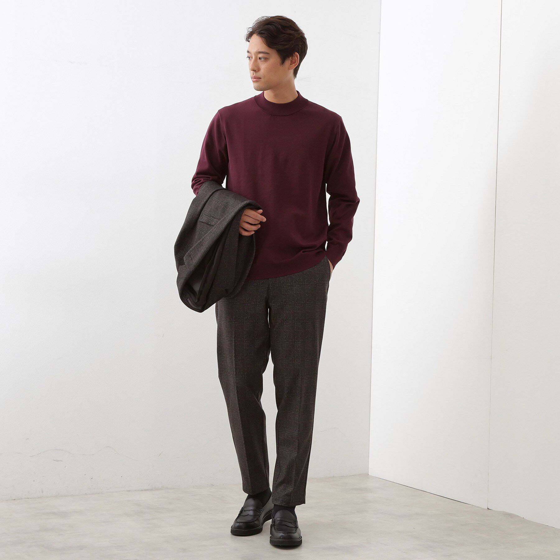 THE SHOP TK「【冬のビジネスシーンに最適】モックネックニット」|ニット・セーター|