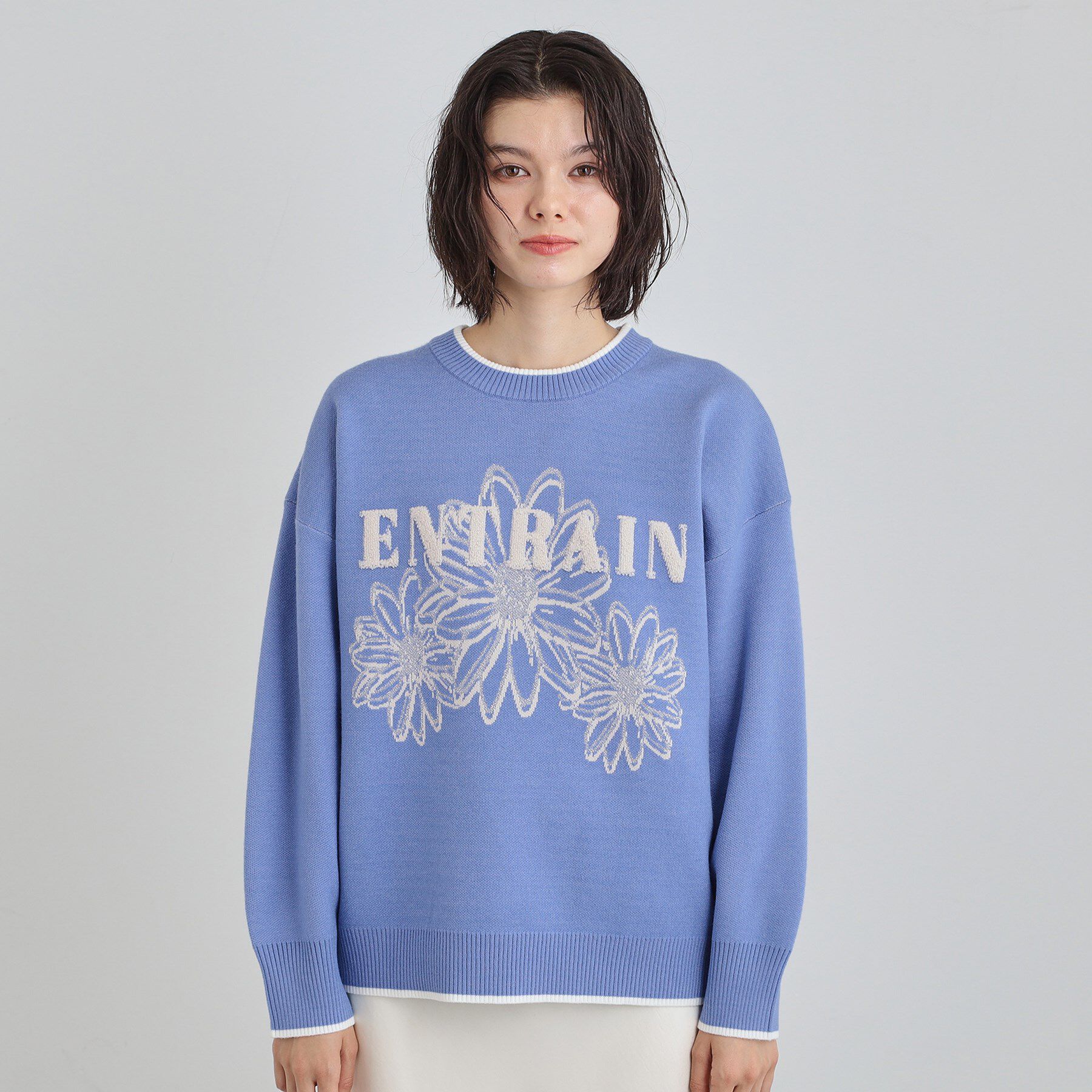 THE SHOP TK「花柄ラメジャカードニット」|ニット・セーター|