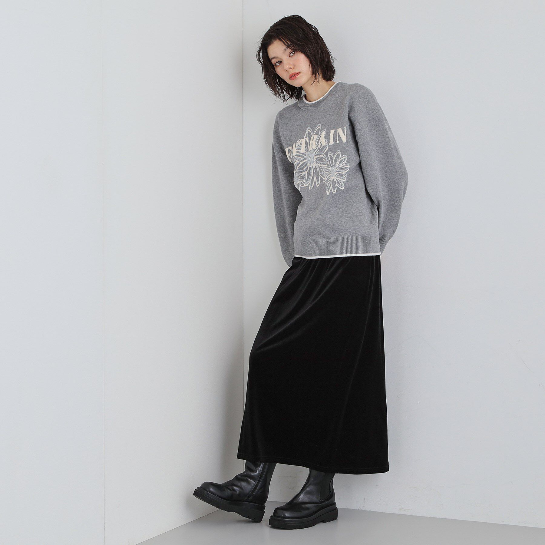 THE SHOP TK「花柄ラメジャカードニット」|ニット・セーター|