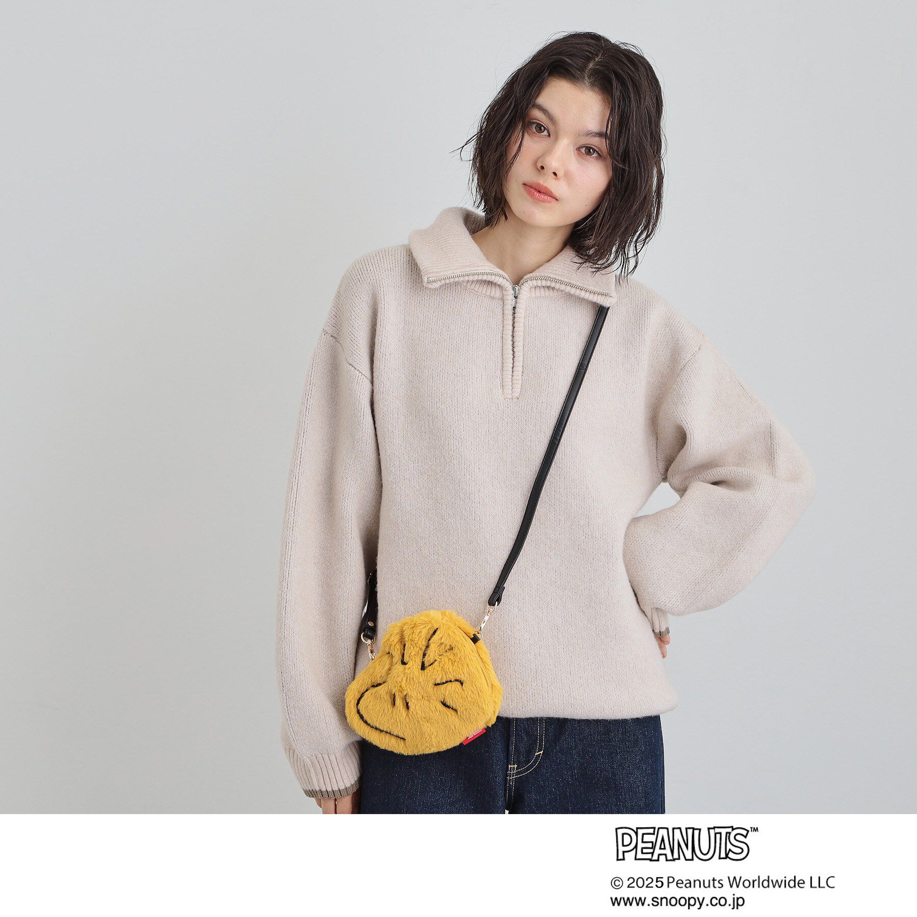 THE SHOP TK「PEANUTS/ピーナッツ ウッドストック ファーポーチ」|ショルダー・メッセンジャー|