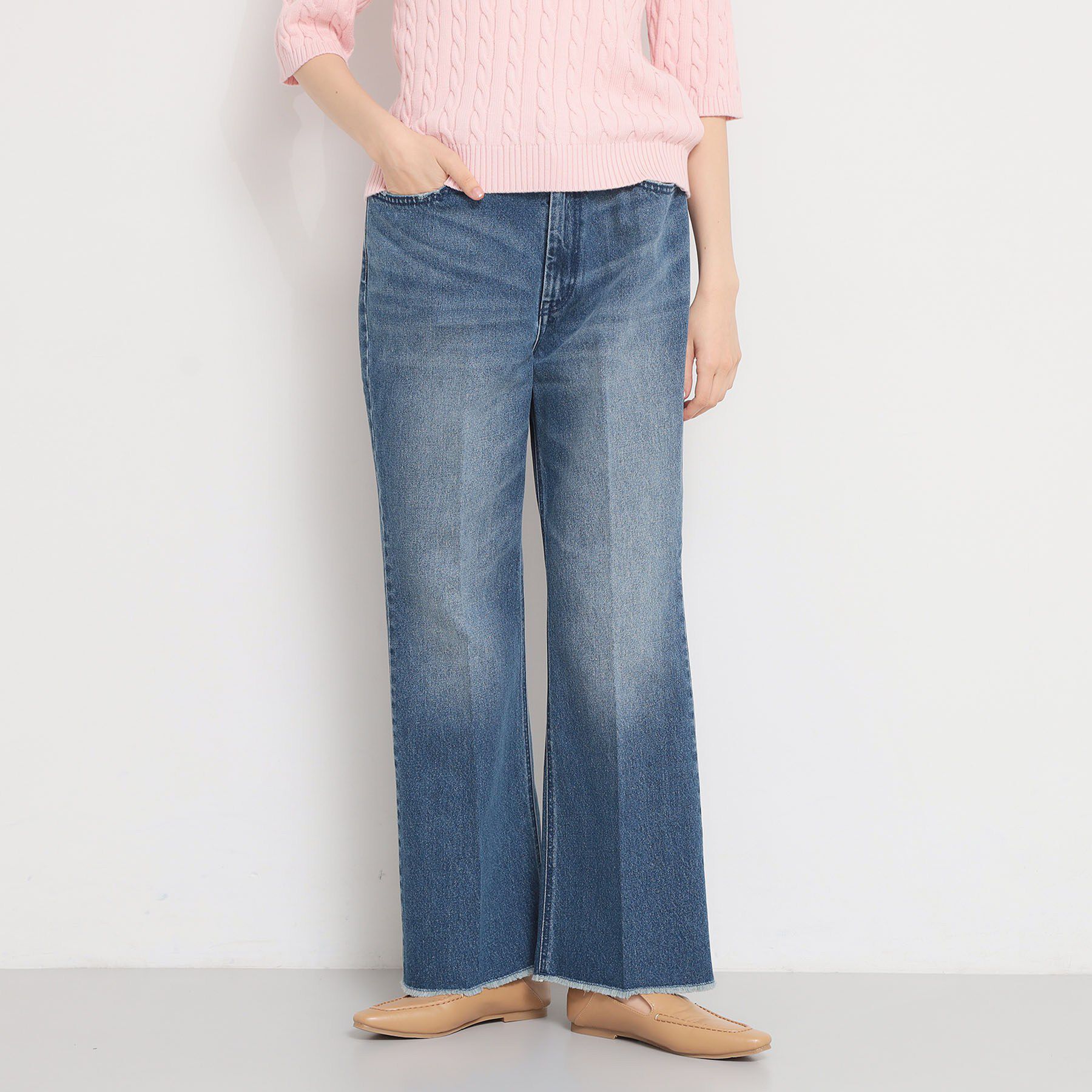 THE SHOP TK「AIBO DENIM フレア」|デニム|ネイビー(094)