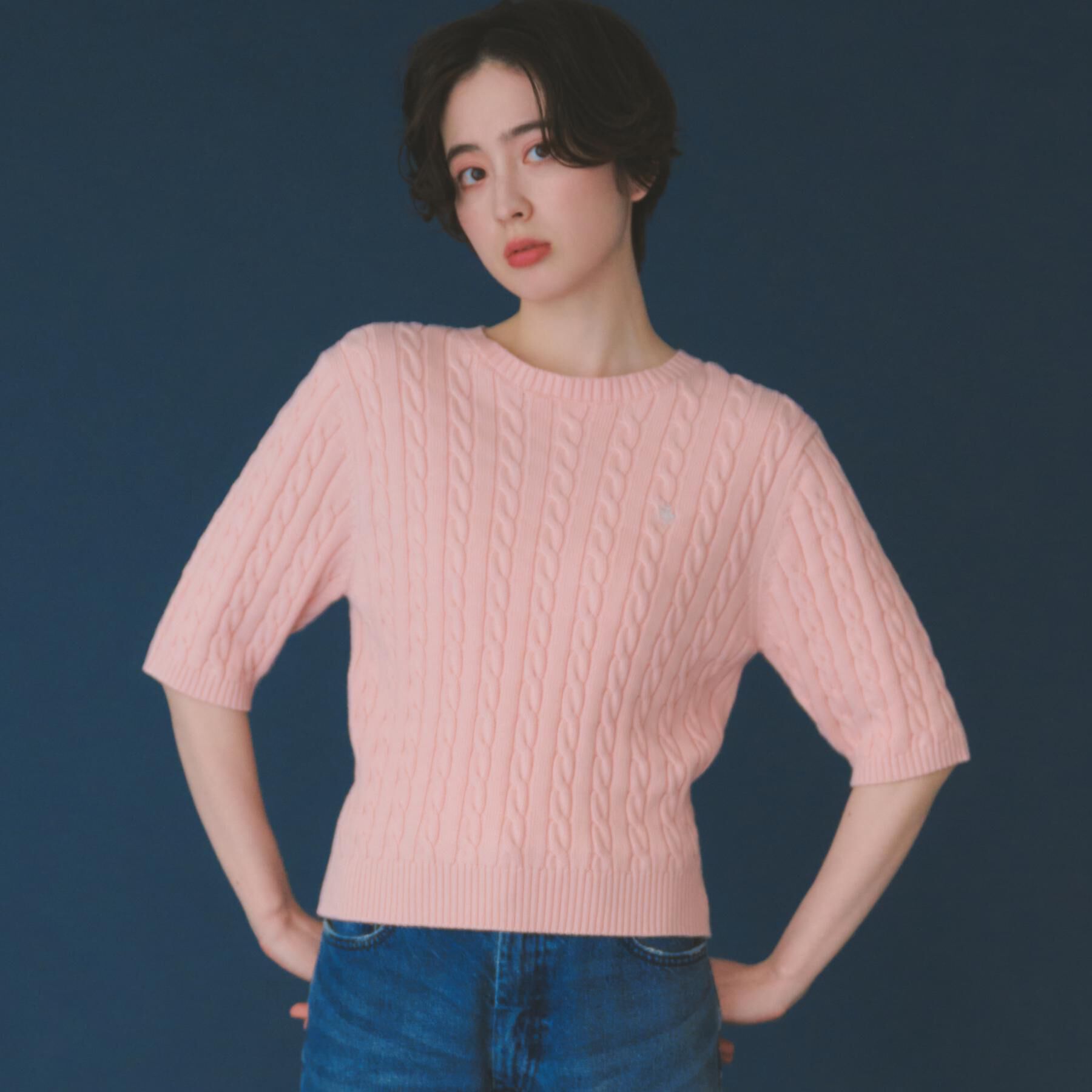 THE SHOP TK「【POLO BCS 別注】5分袖ケーブルニット」|ニット・セーター|
