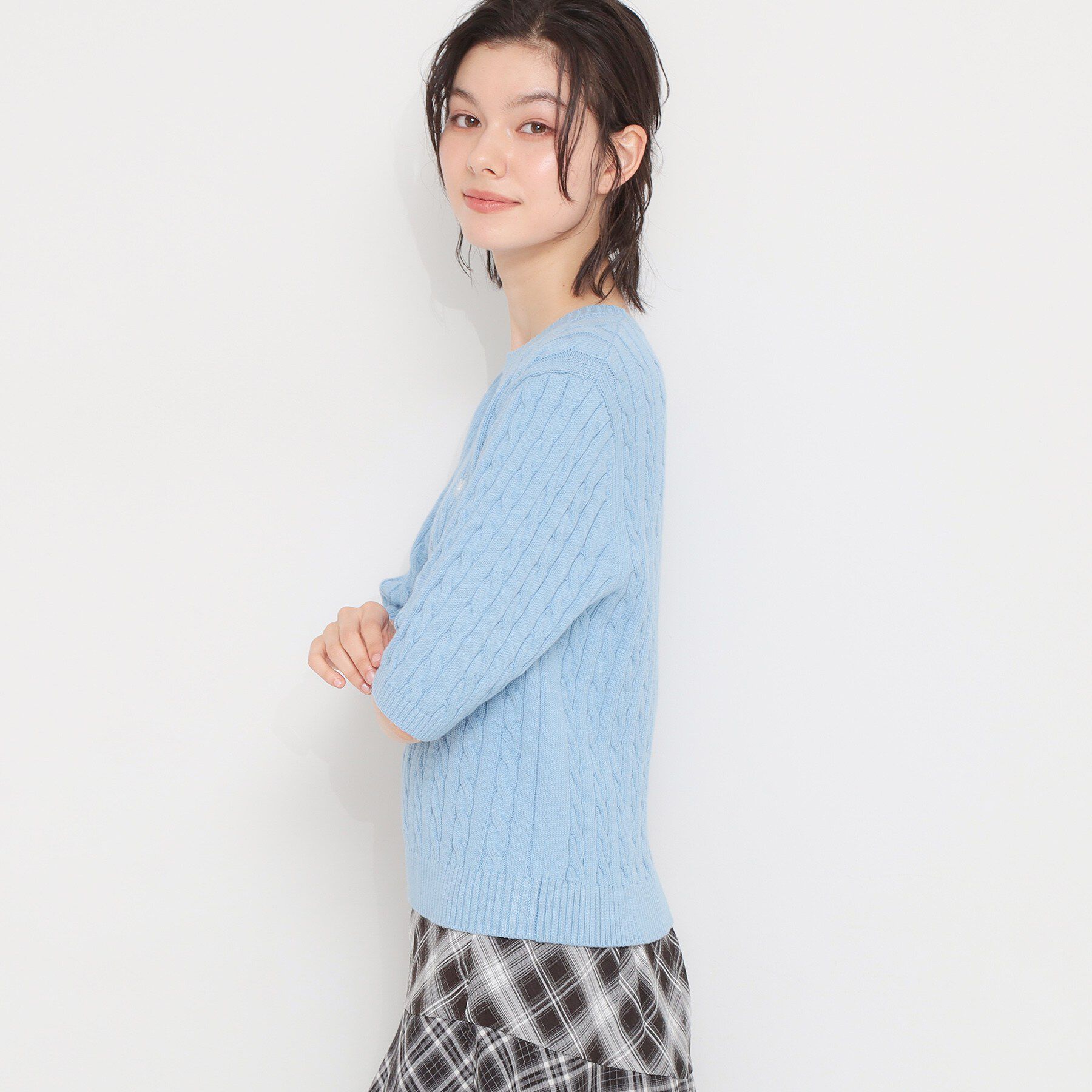 THE SHOP TK「【POLO BCS 別注】5分袖ケーブルニット」|ニット・セーター|