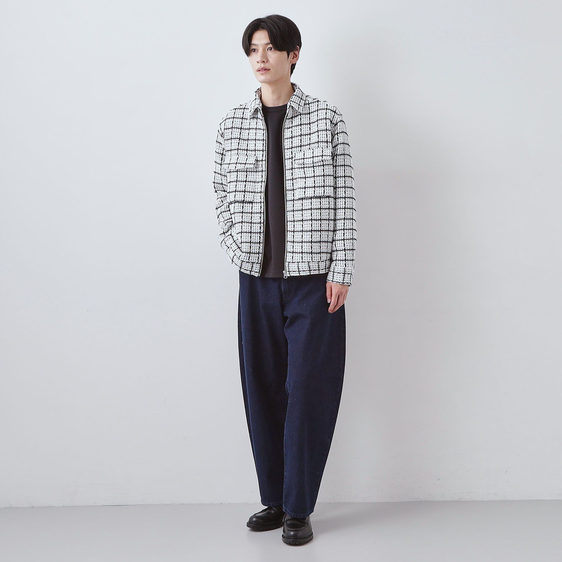 THE SHOP TK「【カジュアルに上品さをプラス】変わり織ツイードブルゾン　洗濯機OK」|ブルゾン・スタジャン|