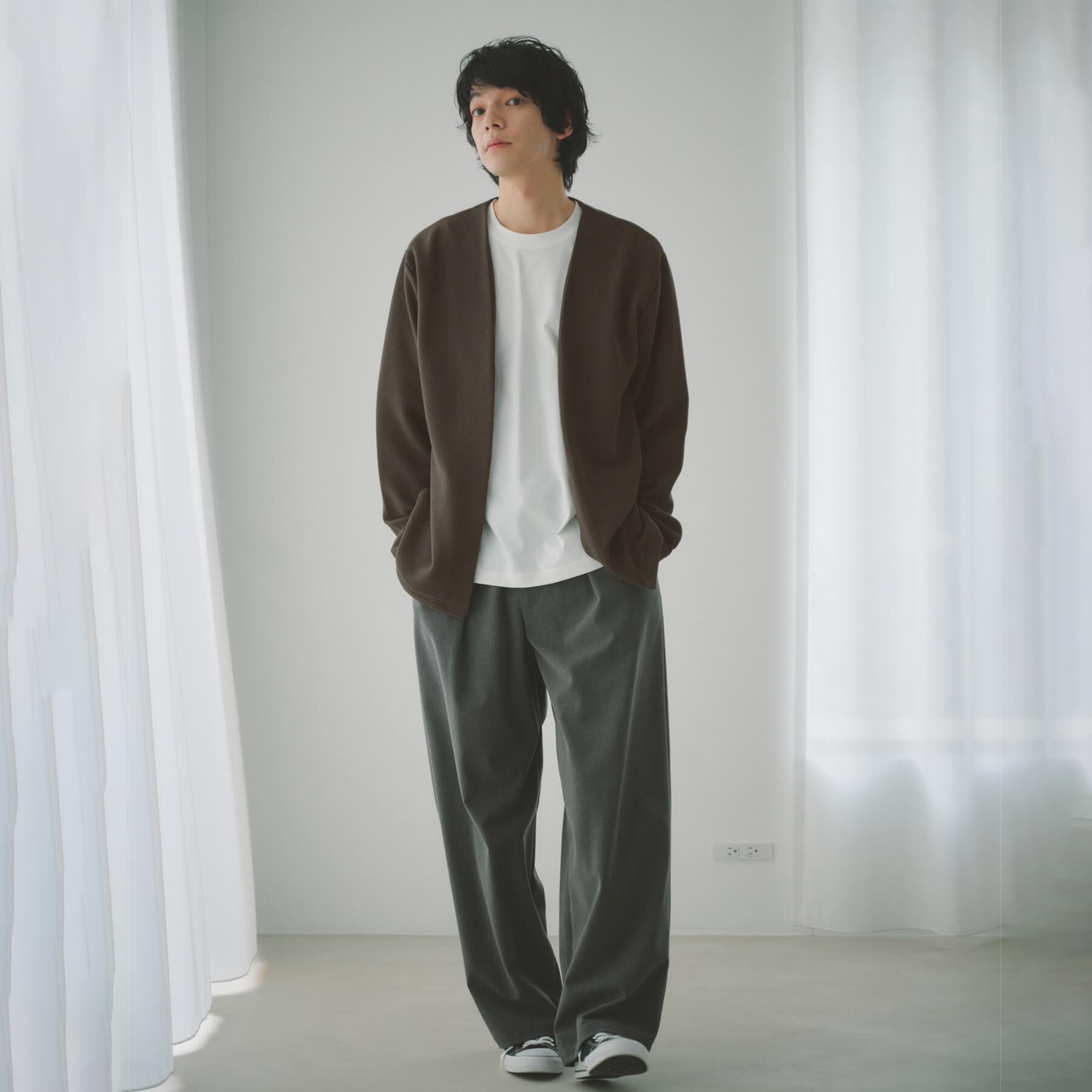 THE SHOP TK「【2点セット】カーディガン＋半袖Tシャツ 洗濯機OK」|カーディガン|