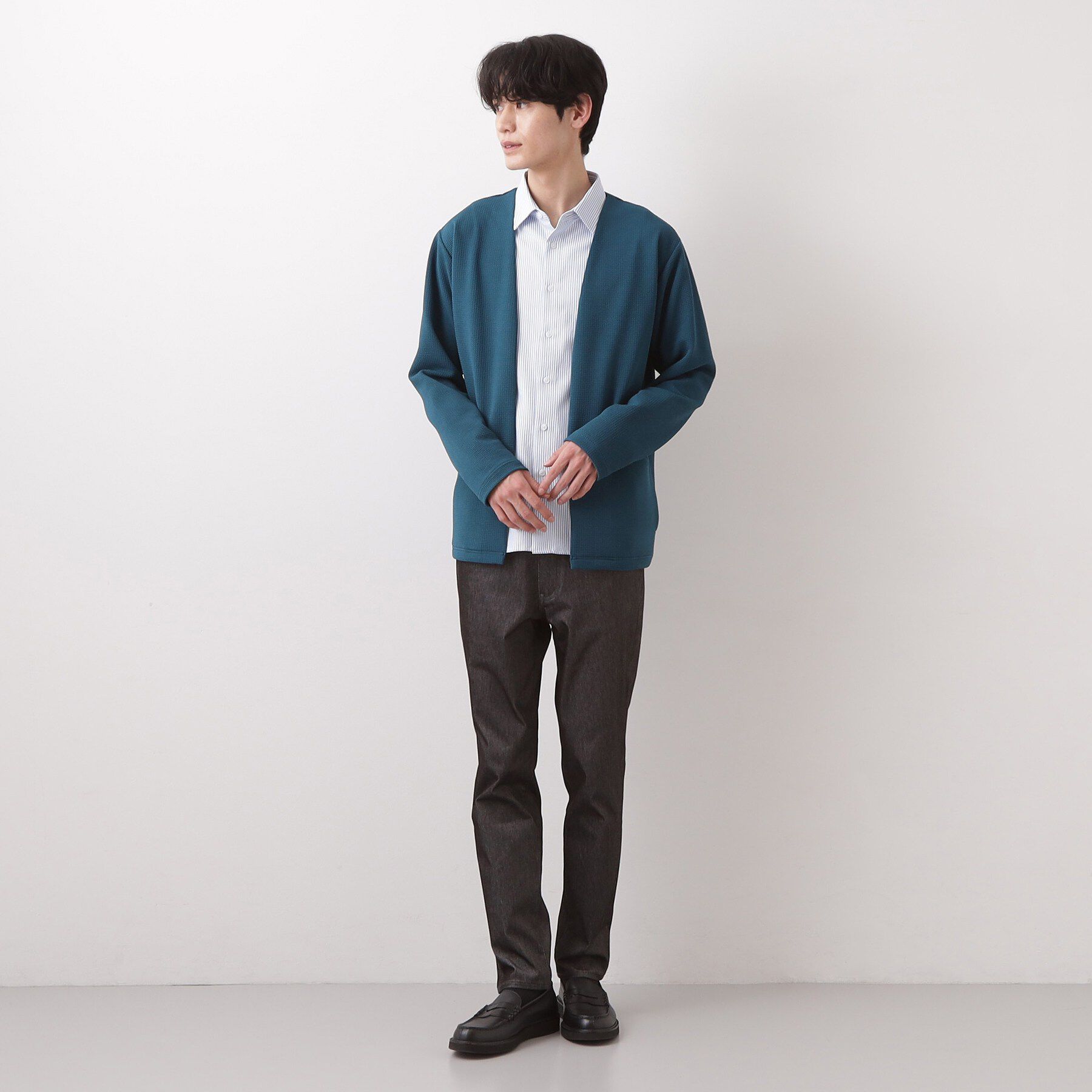 THE SHOP TK「【2点セット】カーディガン＋半袖Tシャツ 洗濯機OK」|カーディガン|