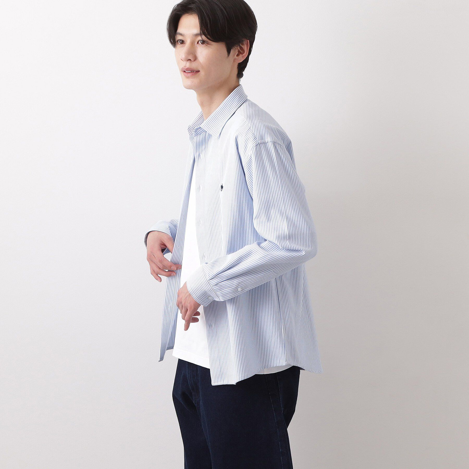 THE SHOP TK「【POLO BCS 別注】 アソート長袖シャツ ストライプ／グレー／デニム」|シャツ・ブラウス|