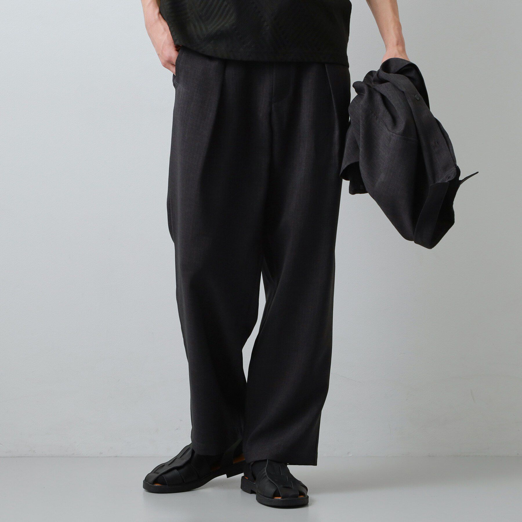 THE SHOP TK「【LINO FINE】リネンライク　ワイドイージーパンツ  吸水速乾/イージーケア/UVカット/洗濯」|その他|