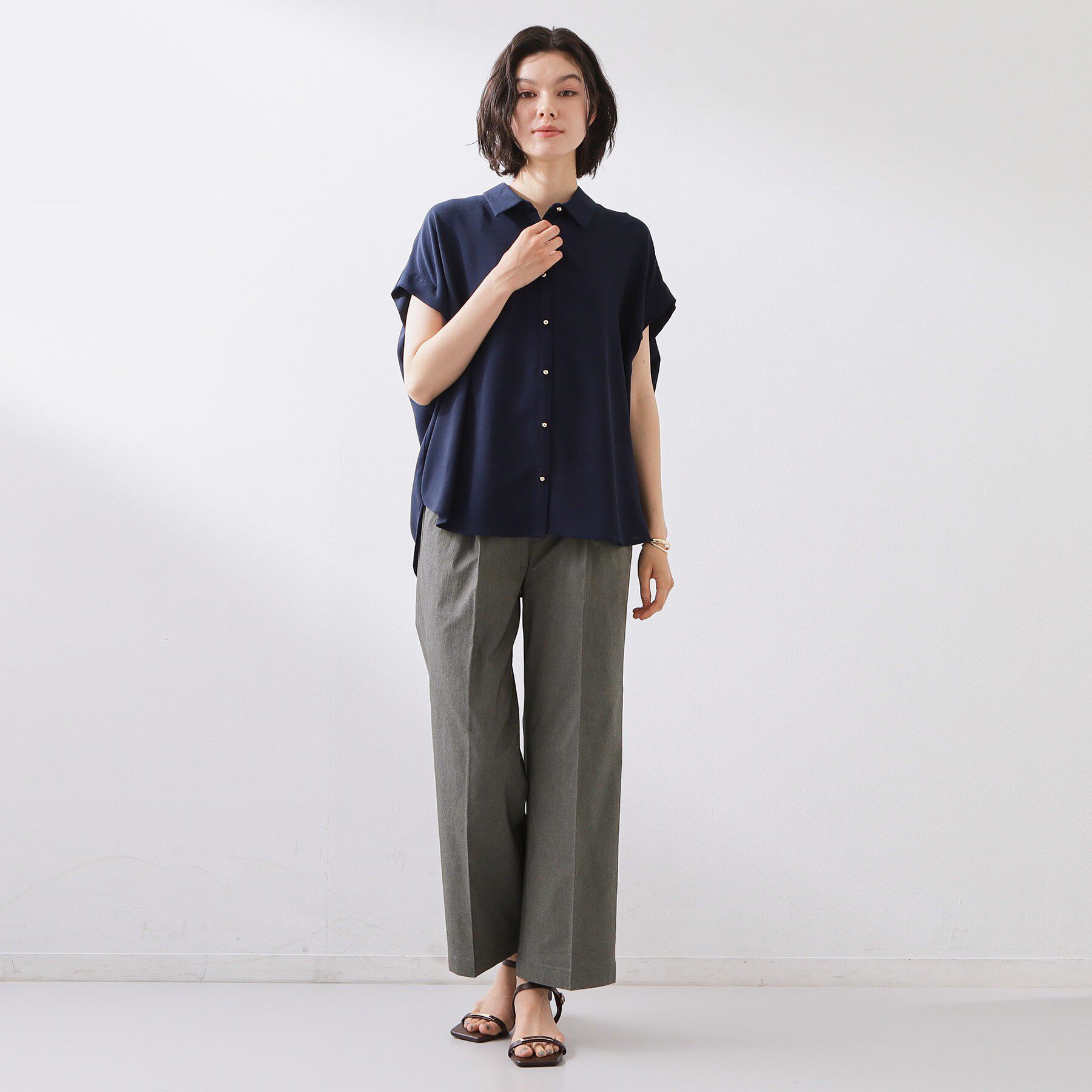 THE SHOP TK「【XS-XL/着丈選べる】心地よいストレッチワイドパンツ」|その他|