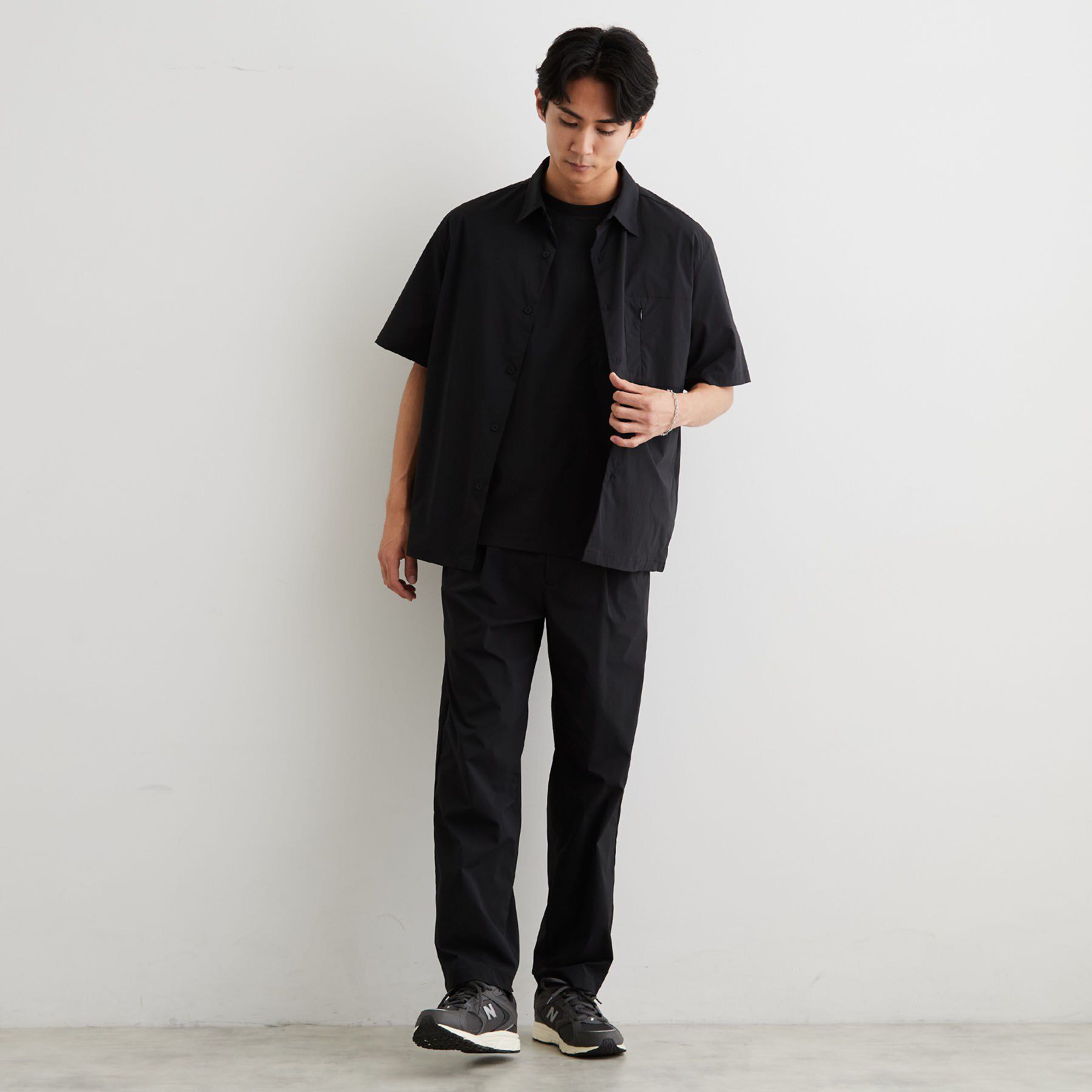 THE SHOP TK「【接触冷感/洗濯機OK/セットアップ可】ナイロンストレッチ半袖シャツ」|シャツ・ブラウス|