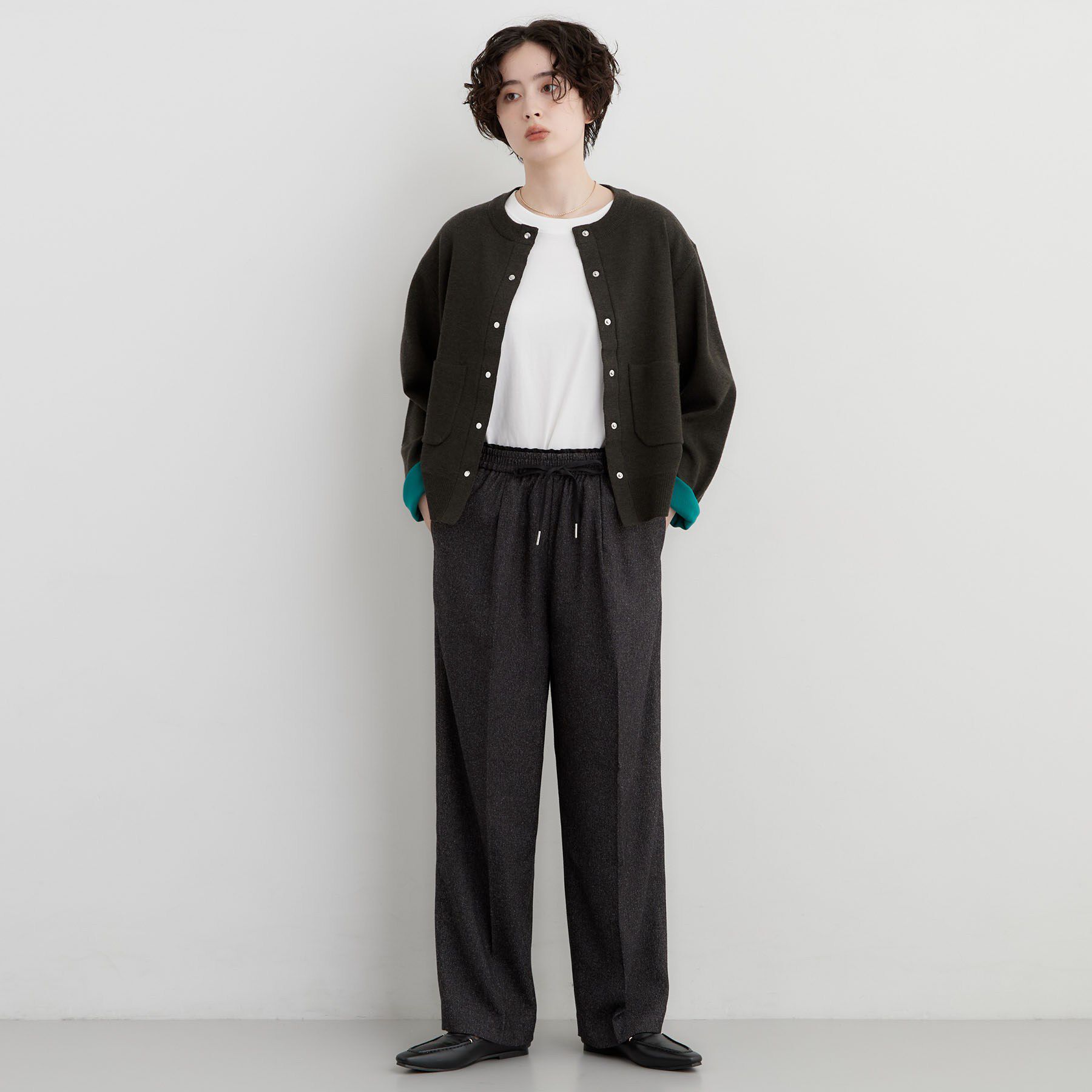THE SHOP TK「【洗濯機OK/ウエストゴム】ネップツイードイージーワイドパンツ」|その他|