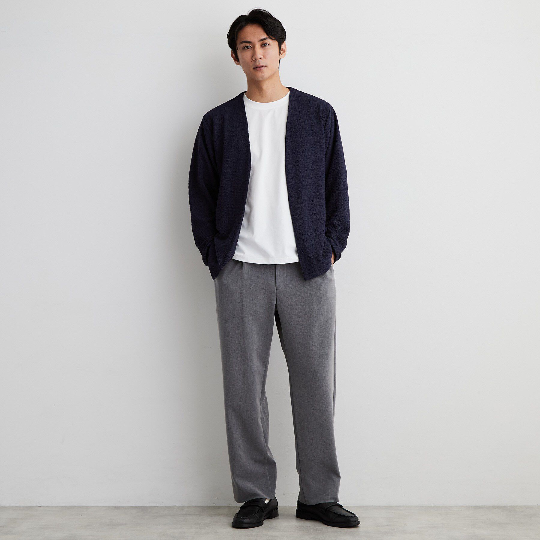 THE SHOP TK「【2点セット／洗濯機OK】長袖カーディガン+半袖Tシャツ」|カーディガン|