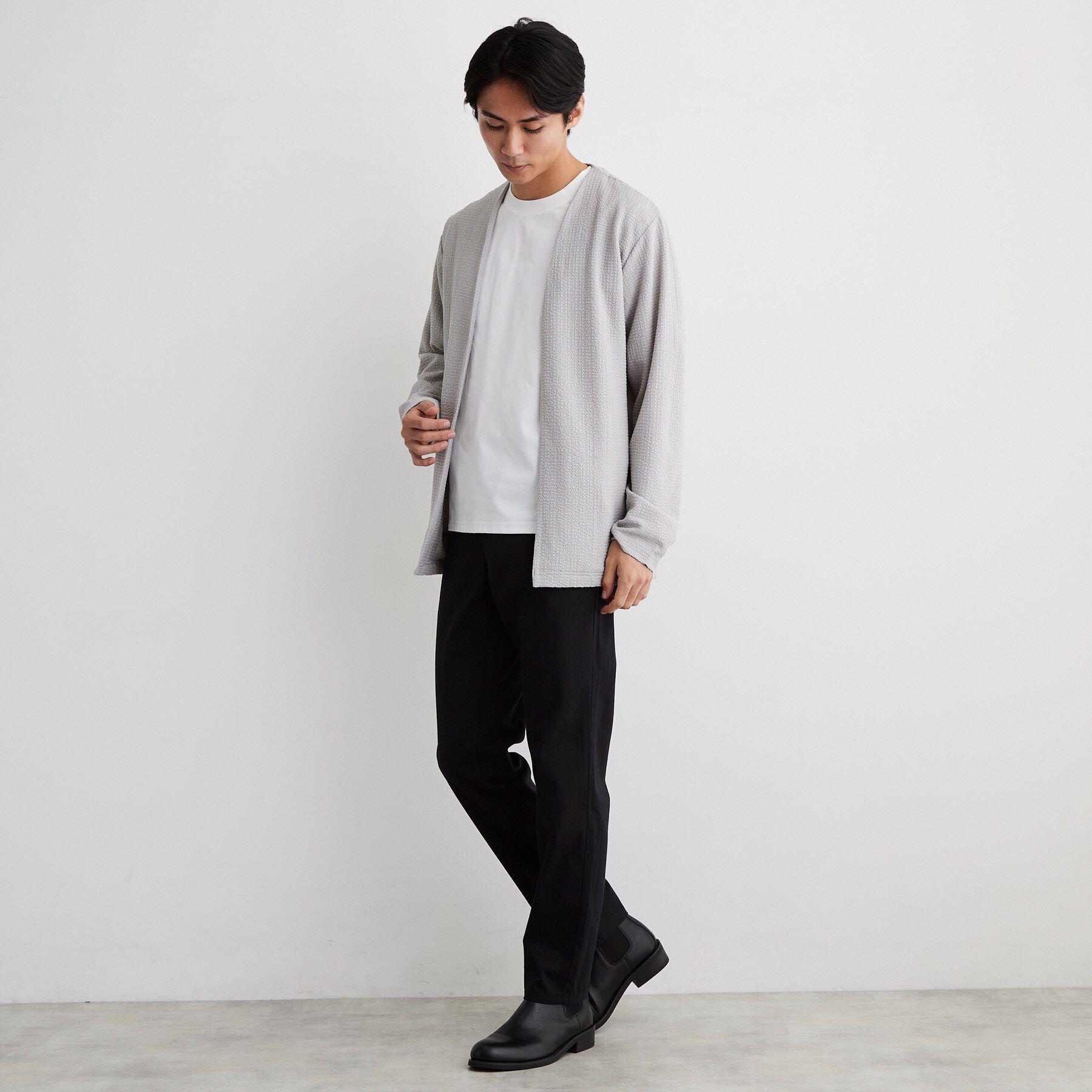 THE SHOP TK「【2点セット／洗濯機OK】長袖カーディガン+半袖Tシャツ」|カーディガン|