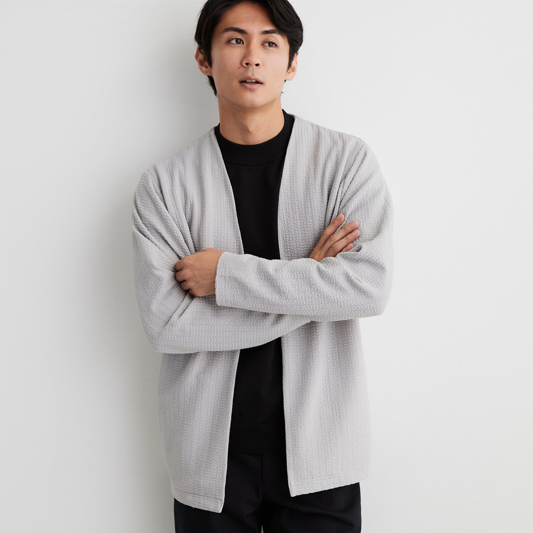 THE SHOP TK「【2点セット／洗濯機OK】長袖カーディガン+半袖Tシャツ」|カーディガン|