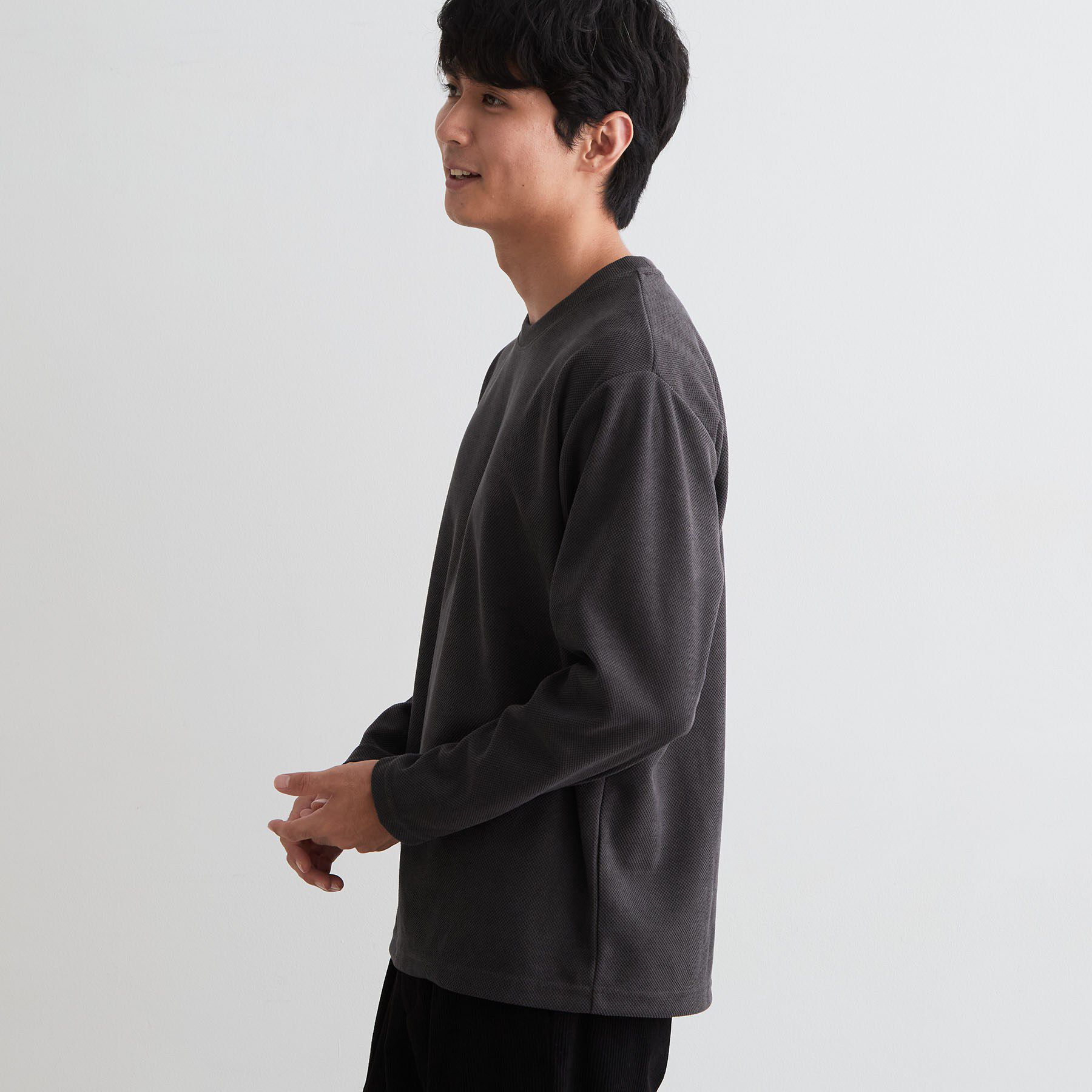 THE SHOP TK「【洗濯機OK】カノコ編み 長袖Tシャツ」|Tシャツ・カットソー|