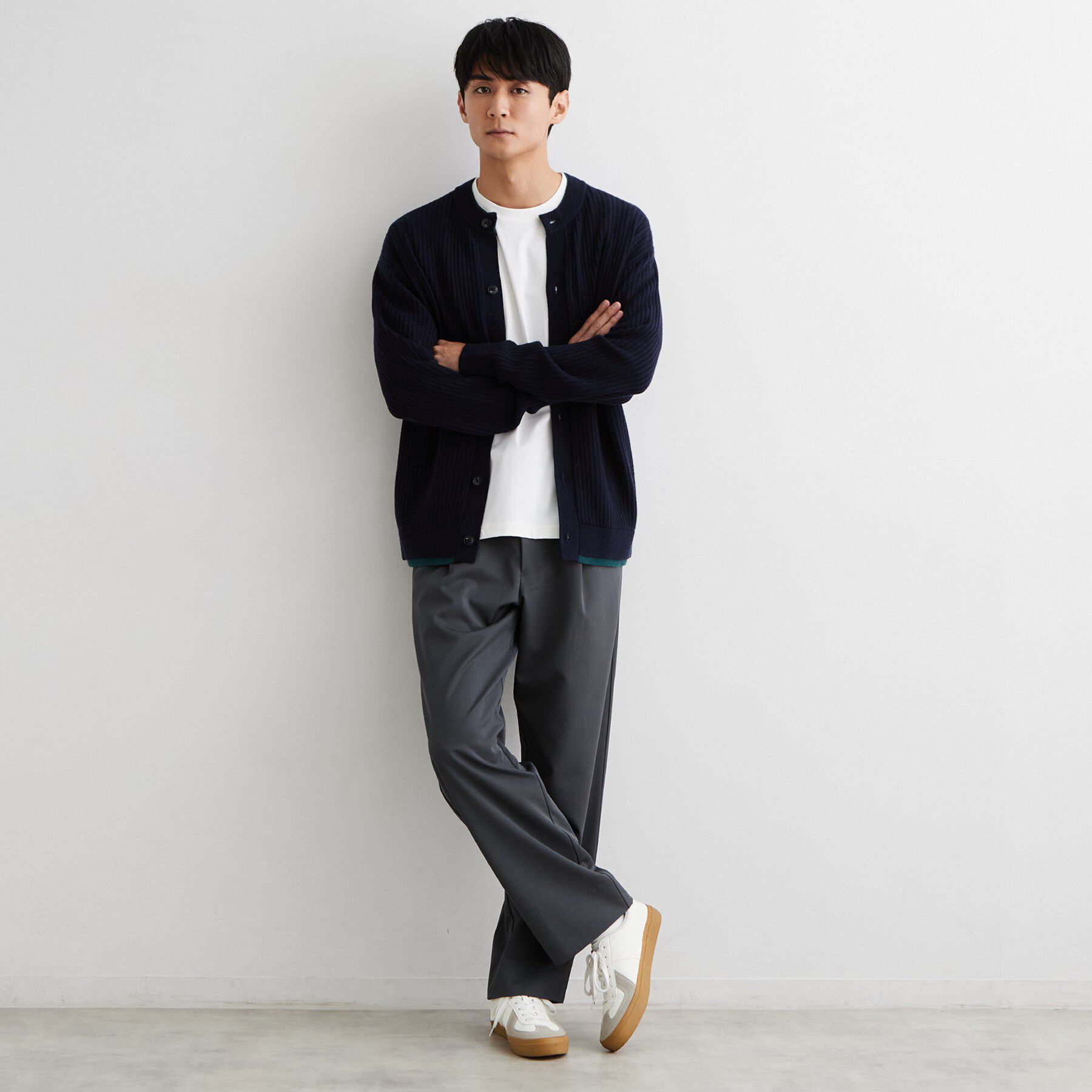 THE SHOP TK「レイヤードデザイン カーディガン」|カーディガン|