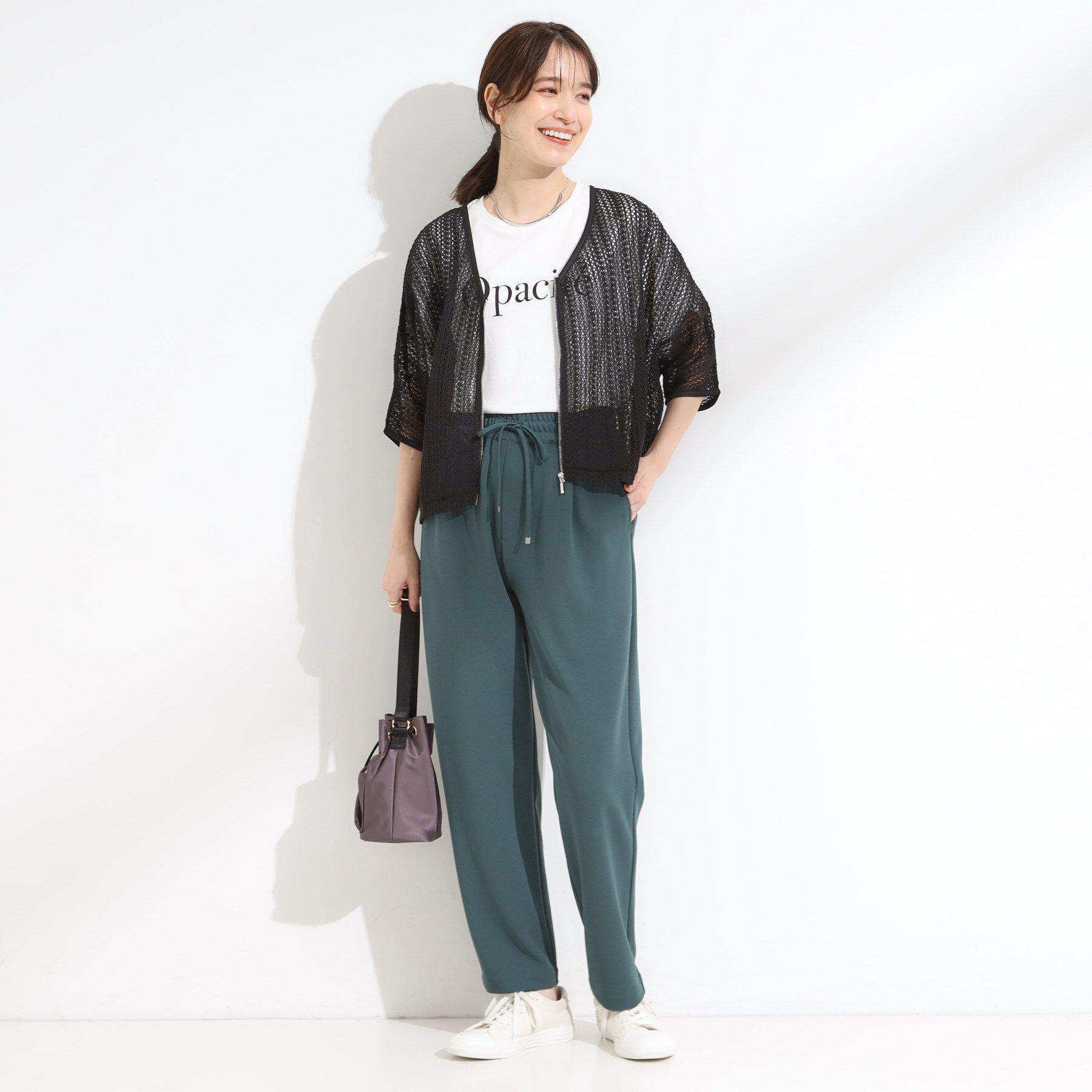 SHOO･LA･RUE「【洗える/S-LL】季節の変わり目に 透かし柄が涼やか ジップブルゾン」|ブルゾン・スタジャン|