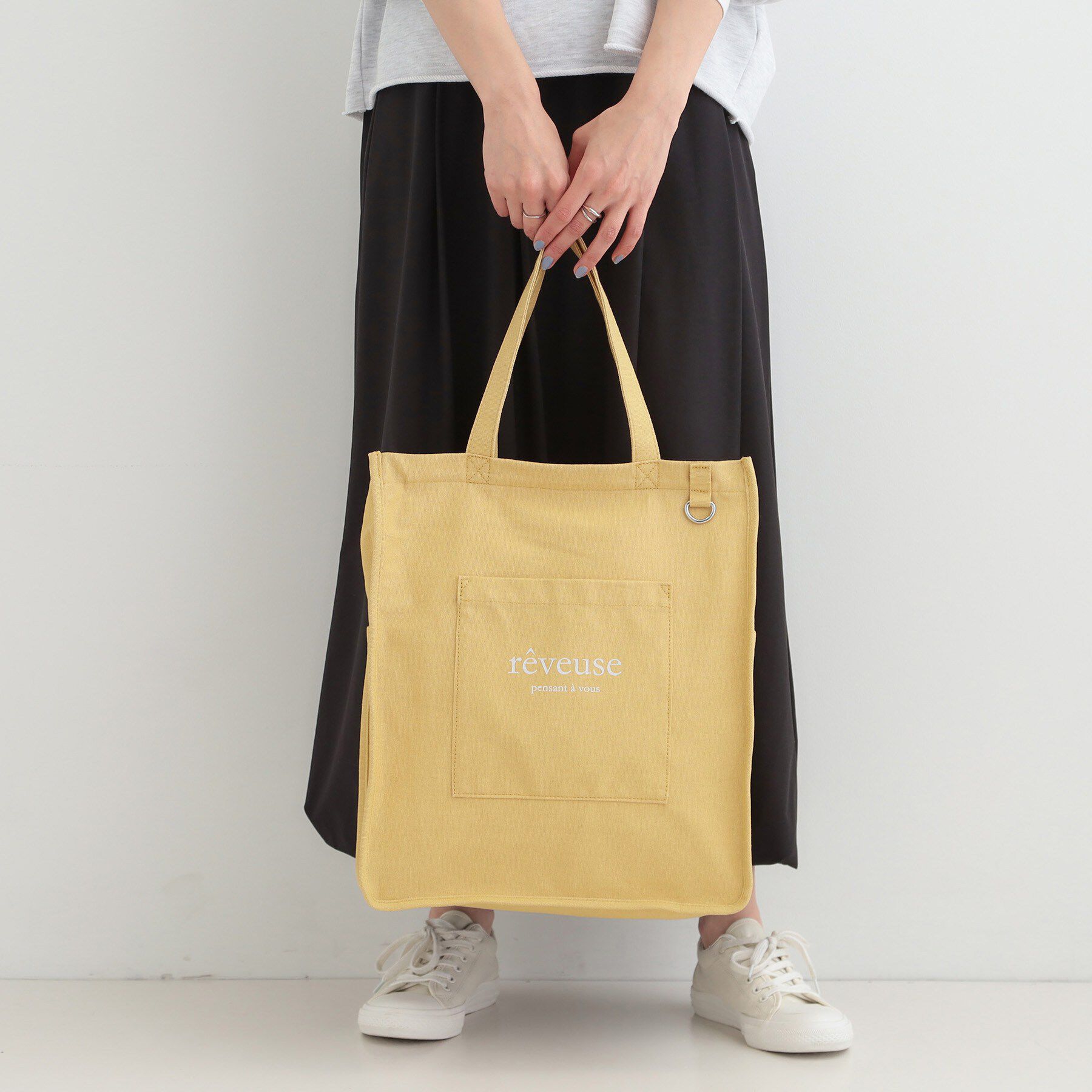 SHOO･LA･RUE「推し活もできるハンプトート【うちわが入る】」|トートバッグ|イエロー(032)