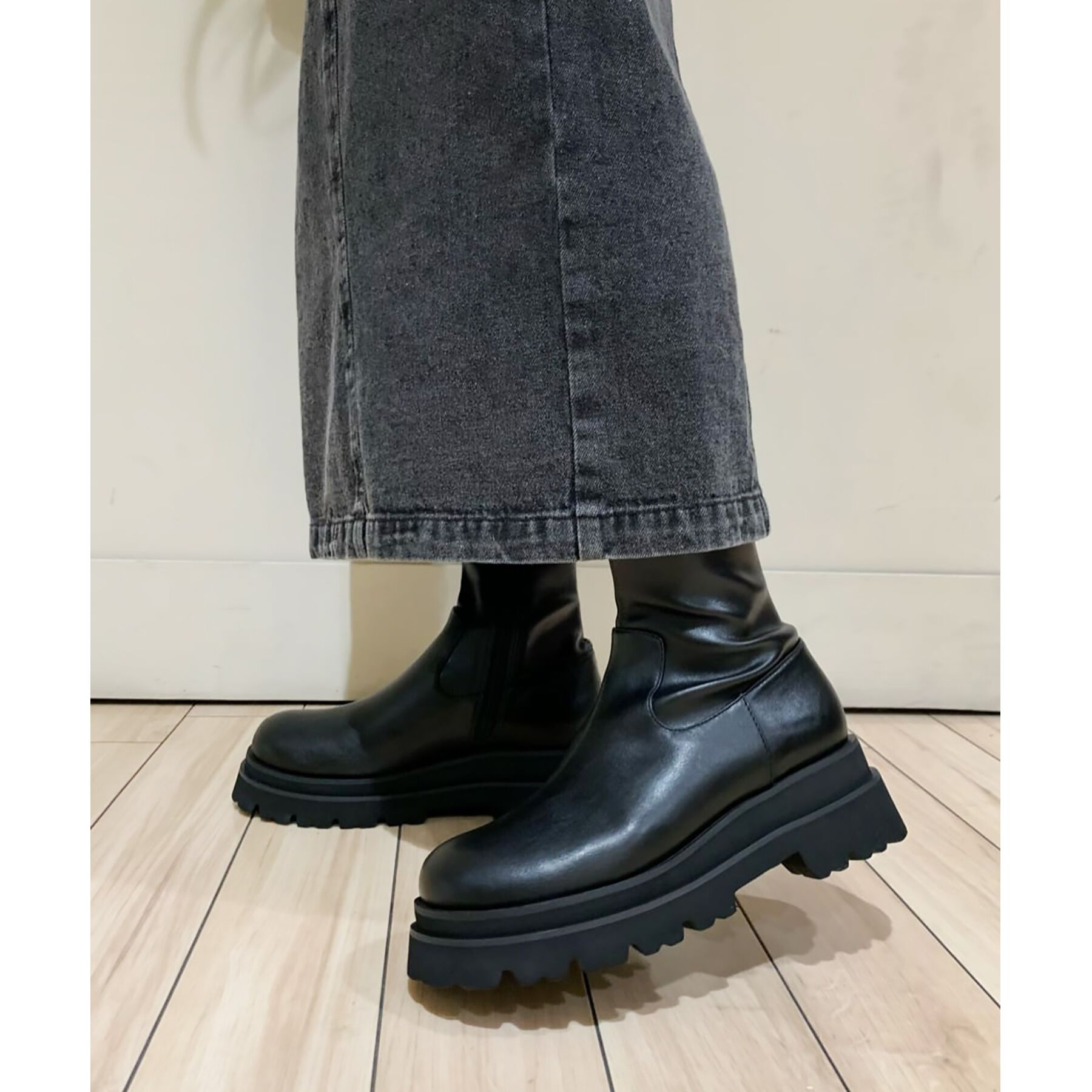 ESPERANZA「【レイン対応】厚底トラックソールショートブーツ」|ショートブーツ|