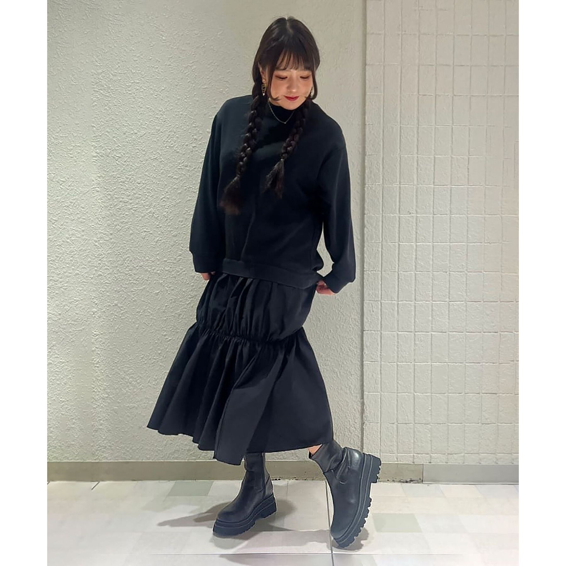 ESPERANZA「【レイン対応】厚底トラックソールショートブーツ」|ショートブーツ|