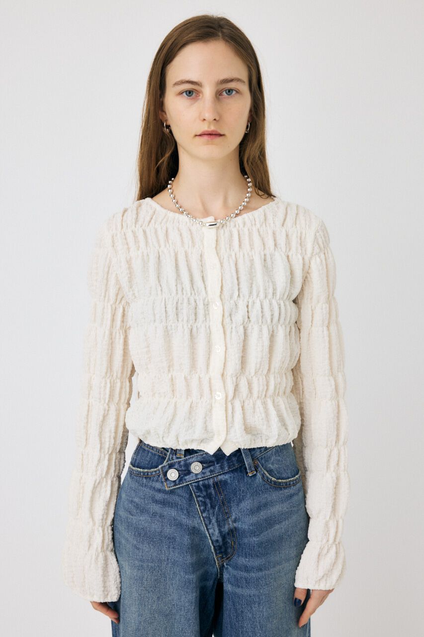 MOUSSY「SHIRRING カーディガン」|Tシャツ・カットソー|