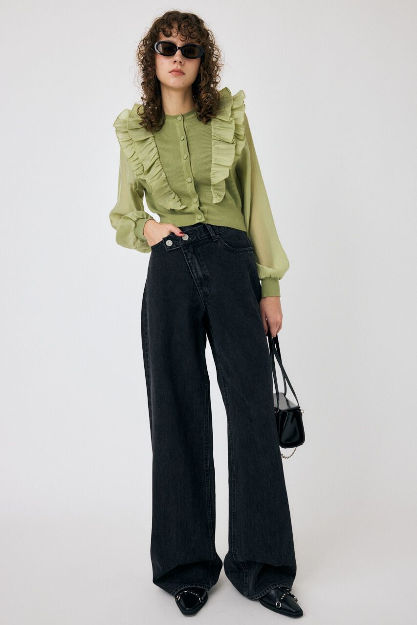 MOUSSY「CROSS WAIST WIDE STRAIGHT」|デニム|