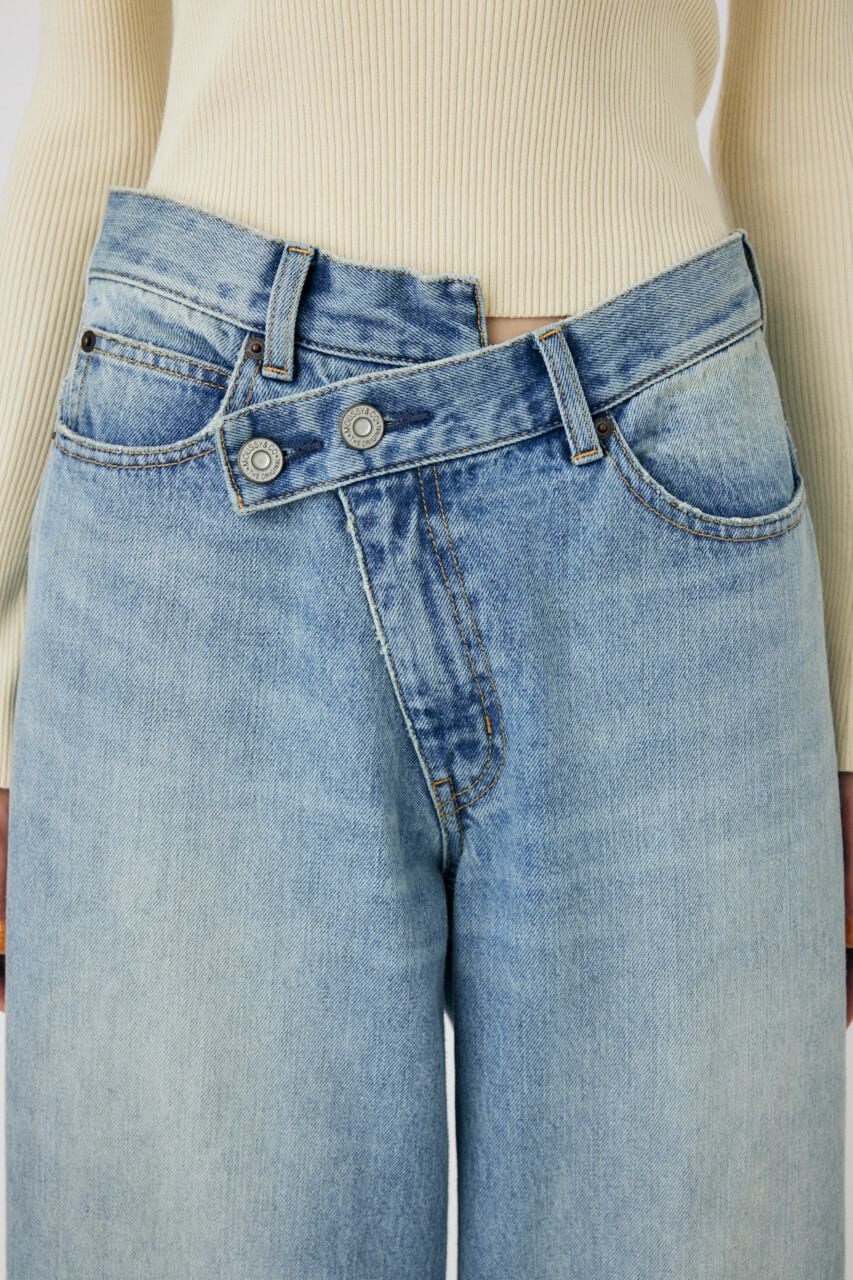 MOUSSY「CROSS WAIST WIDE STRAIGHT」|デニム|