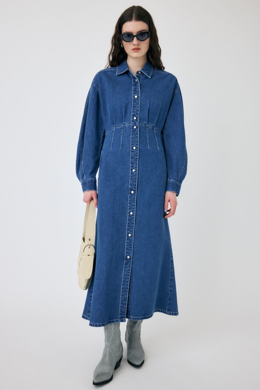 MOUSSY「DENIM SHIRT ドレス」|ワンピース|BLU