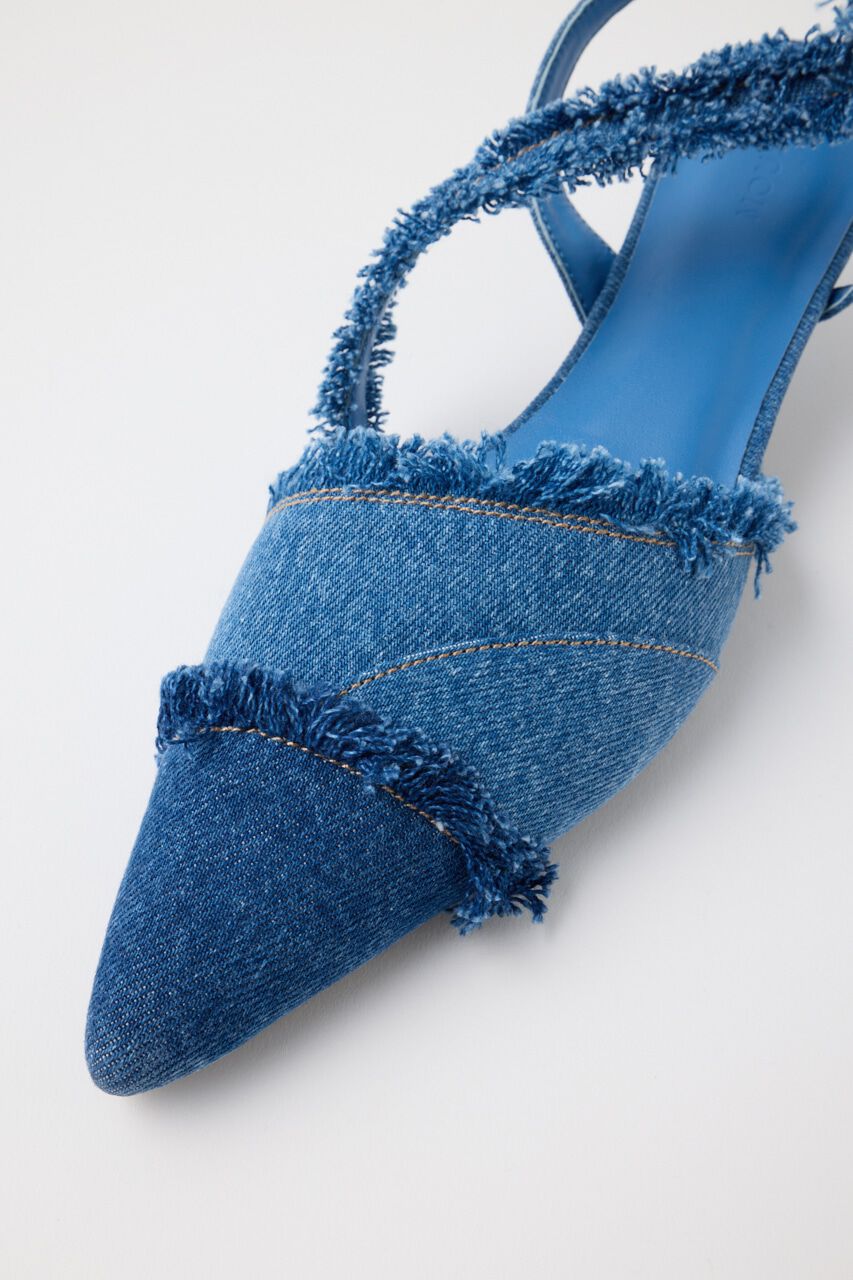 MOUSSY「REMAKE DENIM POINTY HEEL パンプス」|スリッポン|