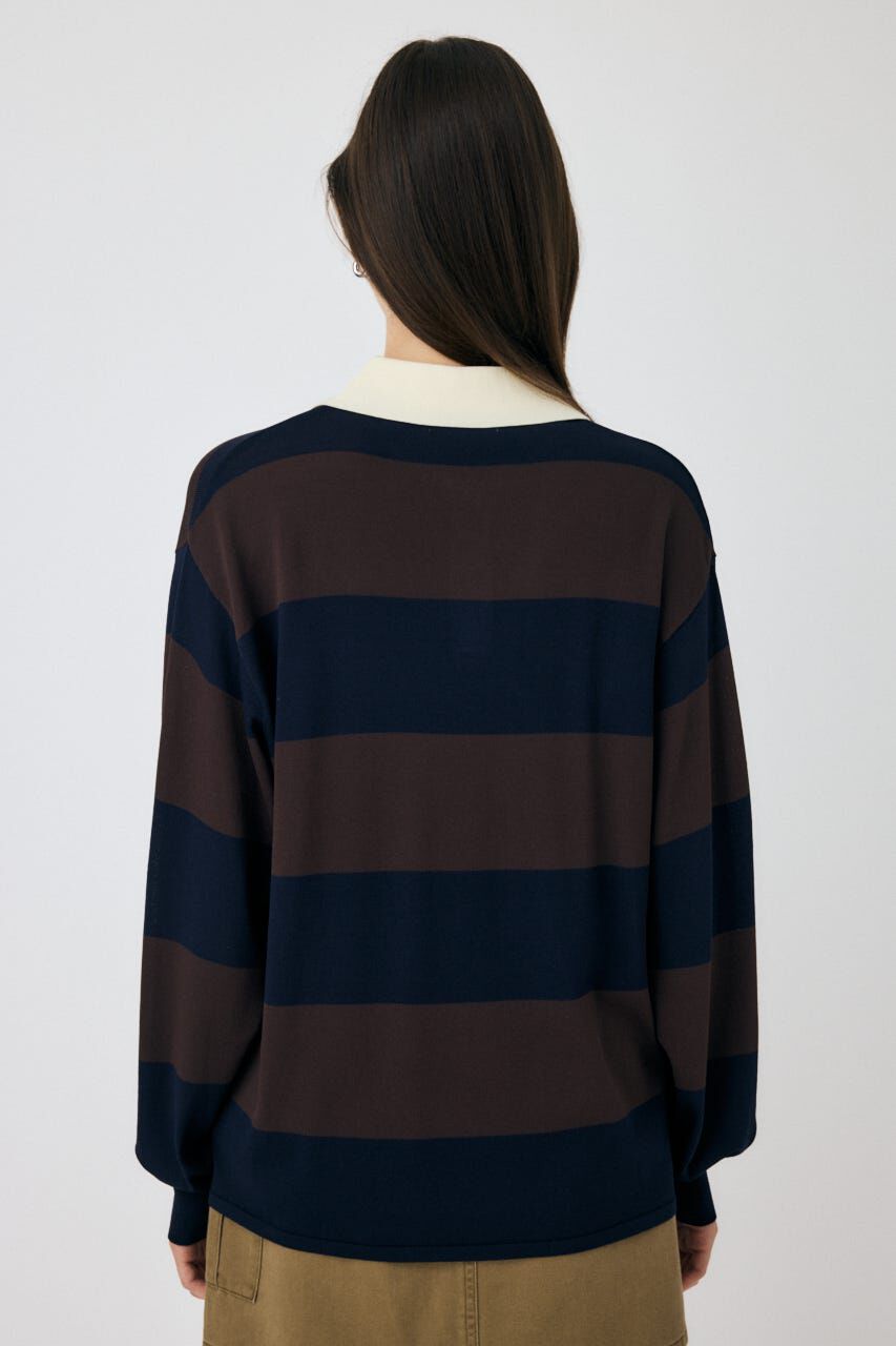 MOUSSY「BORDER KNIT ポロ」|ニット・セーター|