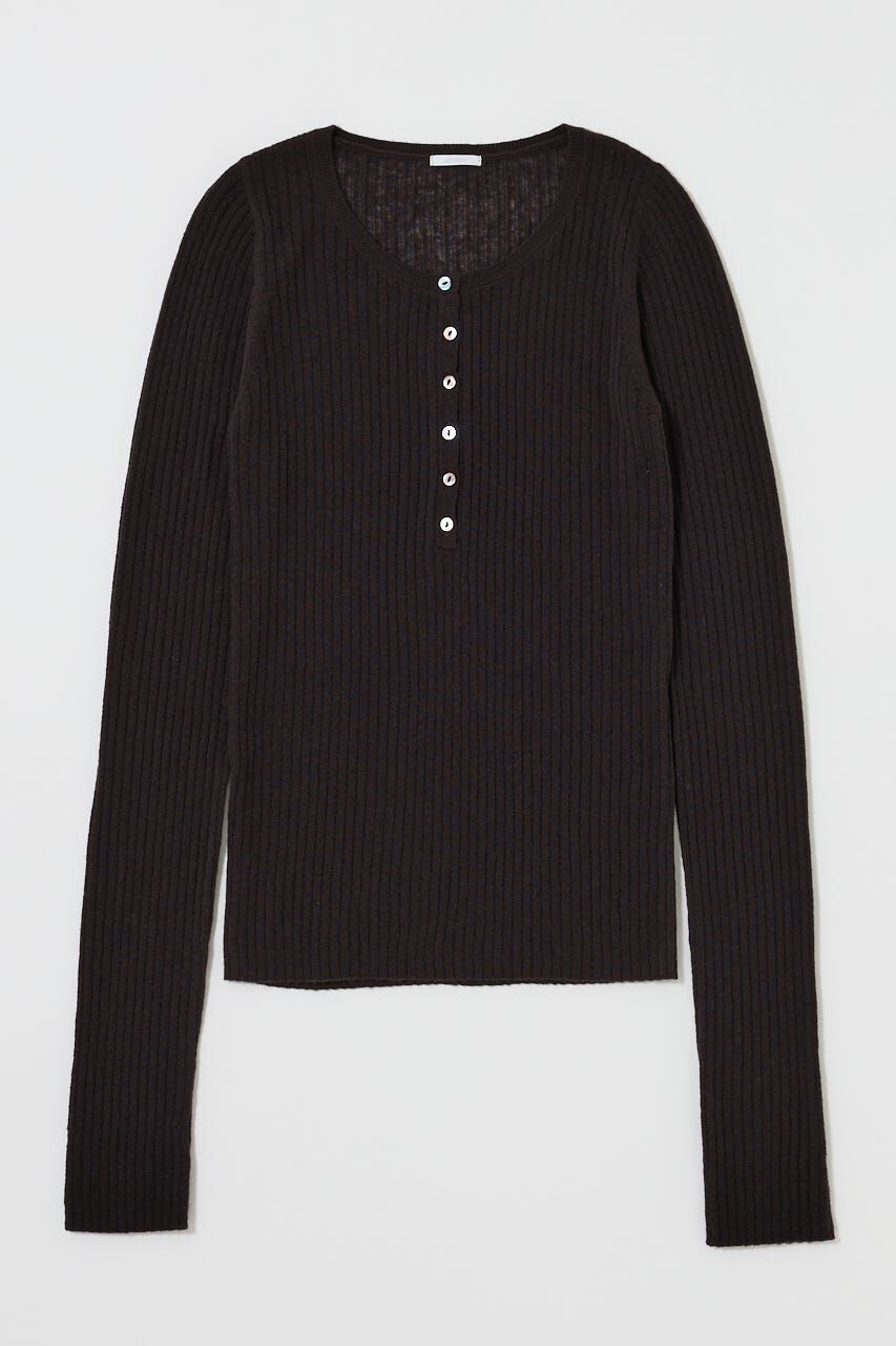 MOUSSY「SHEER HENRY NECK ニットトップス」|ニット・セーター|