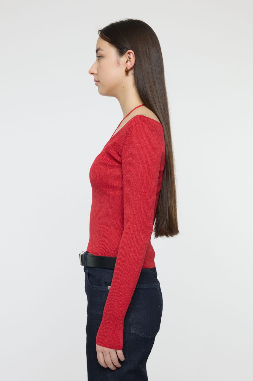 MOUSSY「GLITTER TIE KNIT トップス」|ニット・セーター|