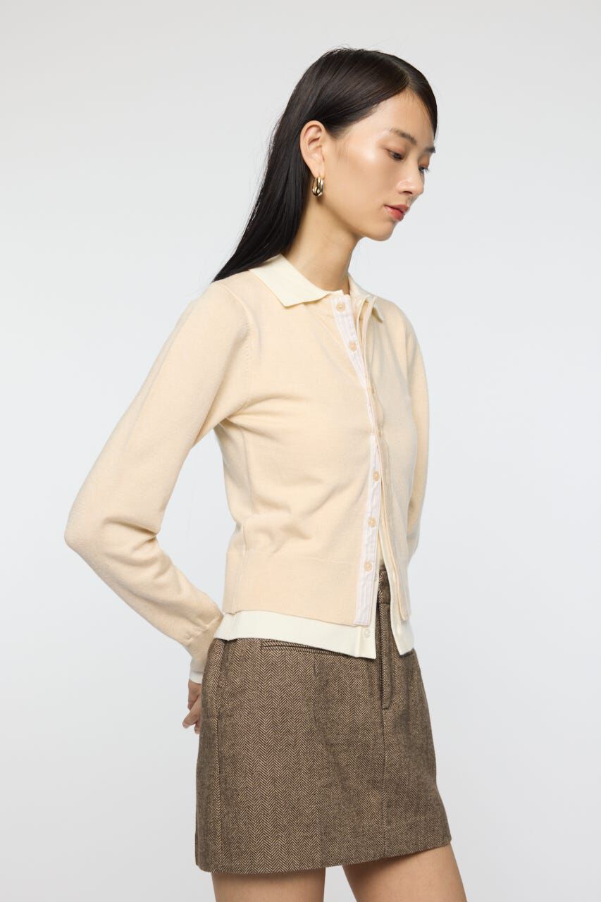 MOUSSY「DOUBLE LAYERED ニットシャツ」|シャツ・ブラウス|