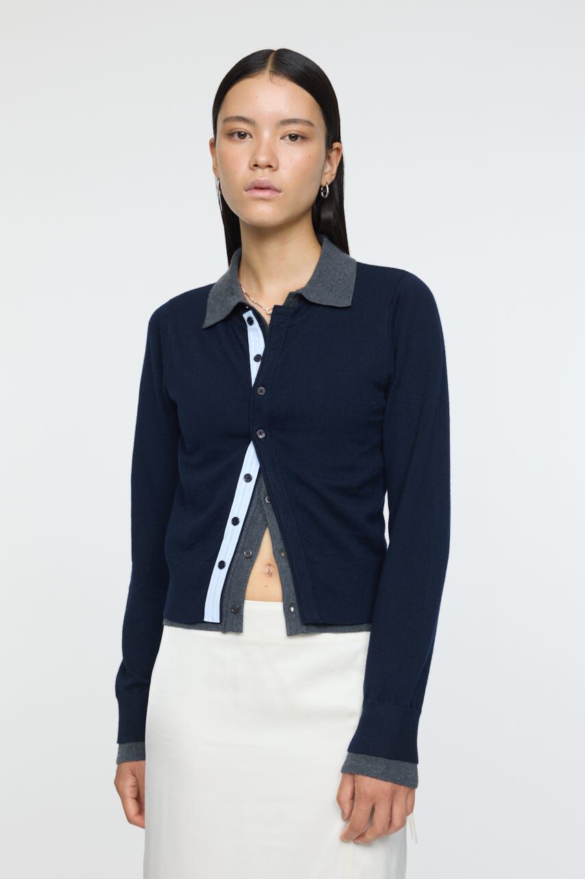 MOUSSY「DOUBLE LAYERED ニットシャツ」|シャツ・ブラウス|
