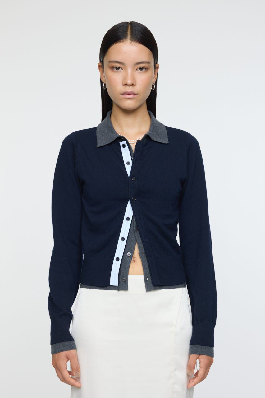 MOUSSY「DOUBLE LAYERED ニットシャツ」|シャツ・ブラウス|