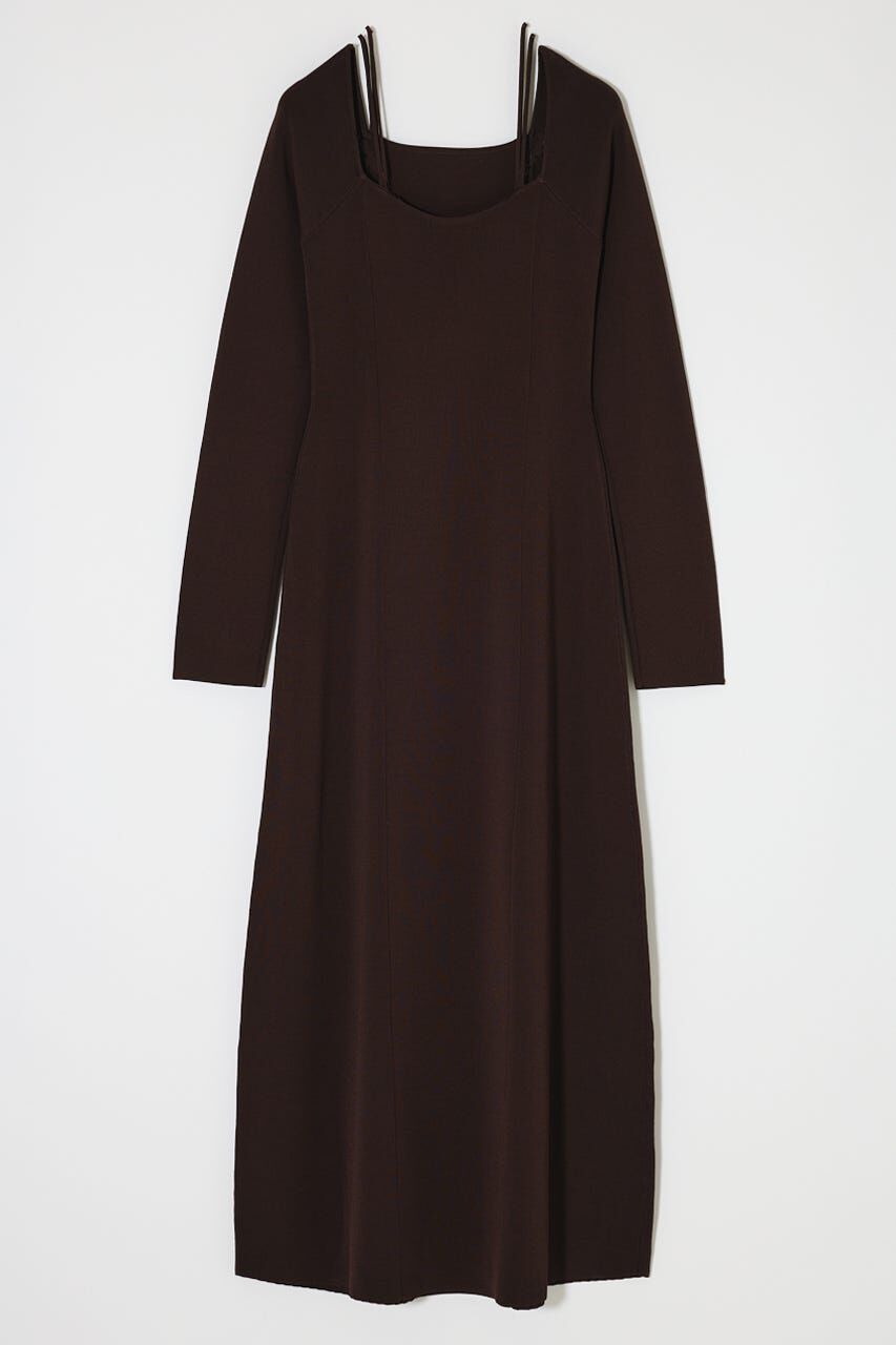 MOUSSY「OPEN NECK KNIT LONG ドレス」|ワンピース|