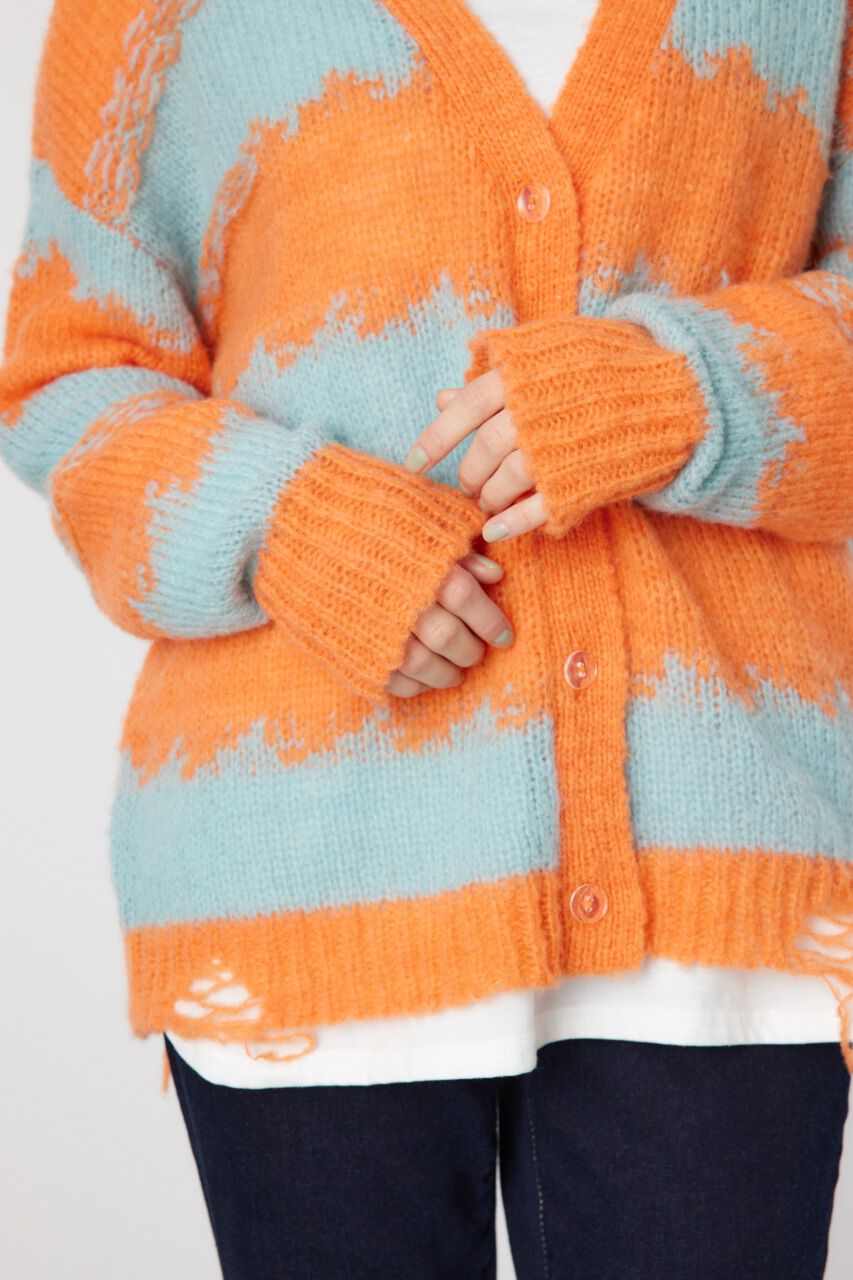 RODEO CROWNS「Grunge Border Knit カーディガン」|ニット・セーター|