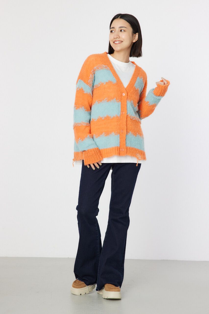 RODEO CROWNS「Grunge Border Knit カーディガン」|ニット・セーター|