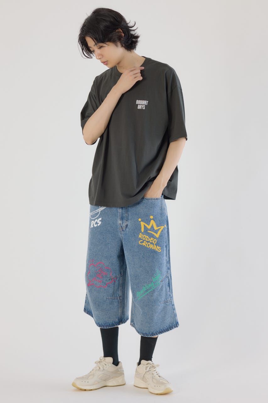 RODEO CROWNS「ラクガキバミューダデニムパンツ」|デニム|