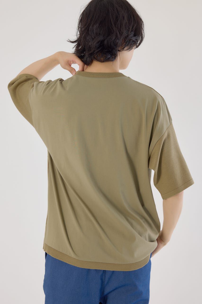 RODEO CROWNS「メンズCURVE LOGOコンビニットトップス」|Tシャツ・カットソー|