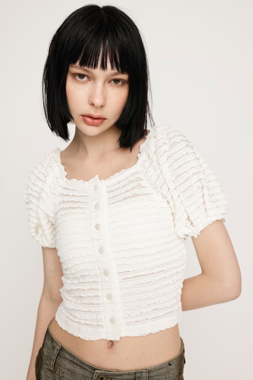 SLY「FRILL PUFF CUT トップス」|Tシャツ・カットソー|