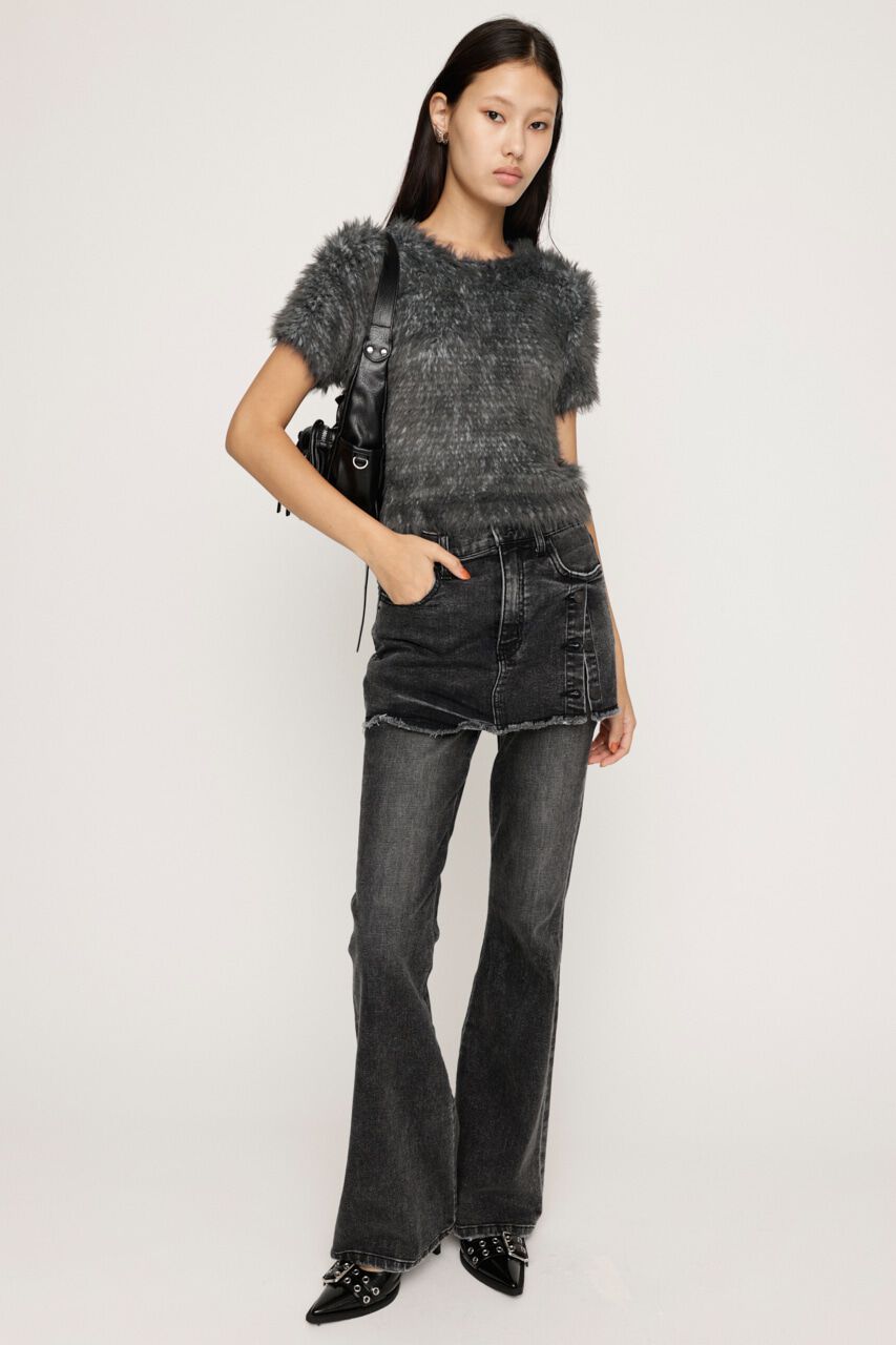 SLY「MIX SHAGGY TINY Tシャツ」|ニット・セーター|