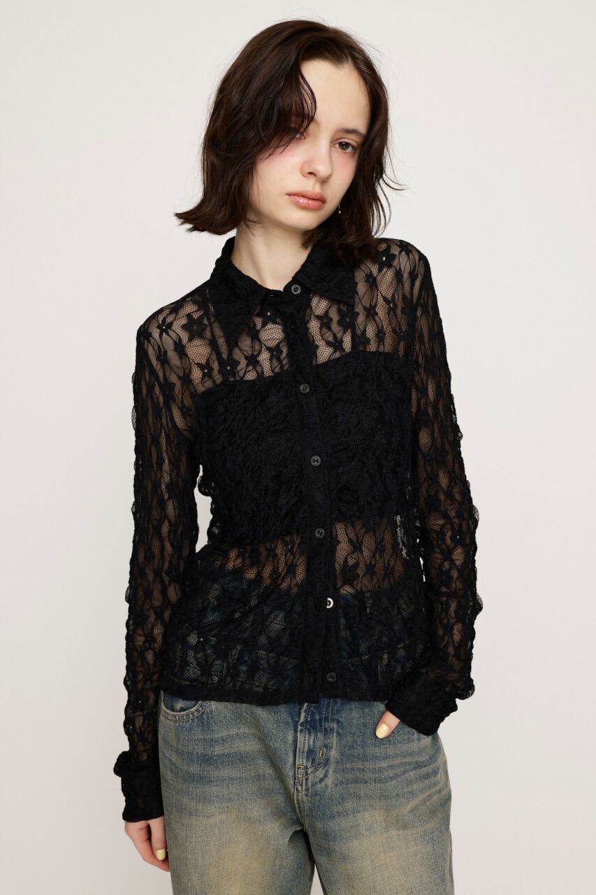SLY「LACE COMPACT シャツ」|シャツ・ブラウス|BLK