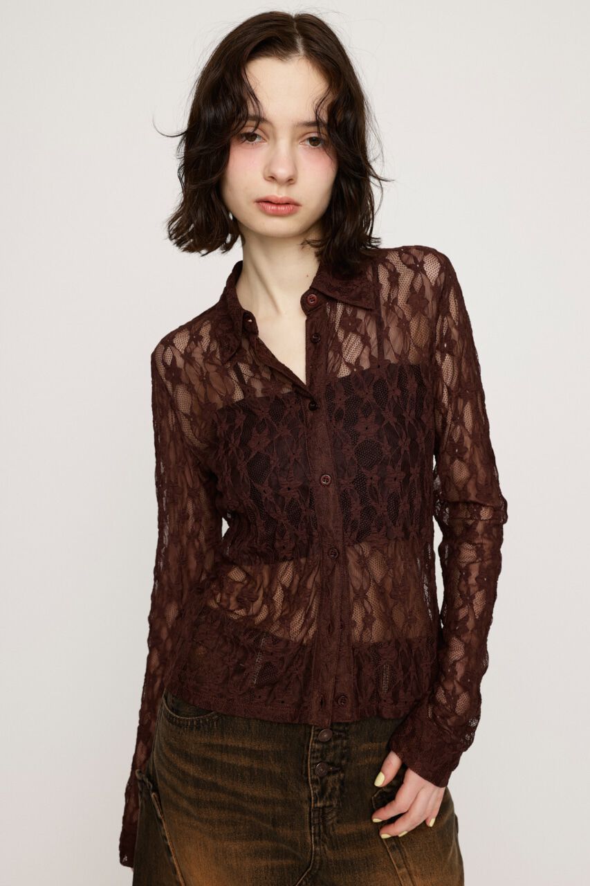 SLY「LACE COMPACT シャツ」|シャツ・ブラウス|BRN