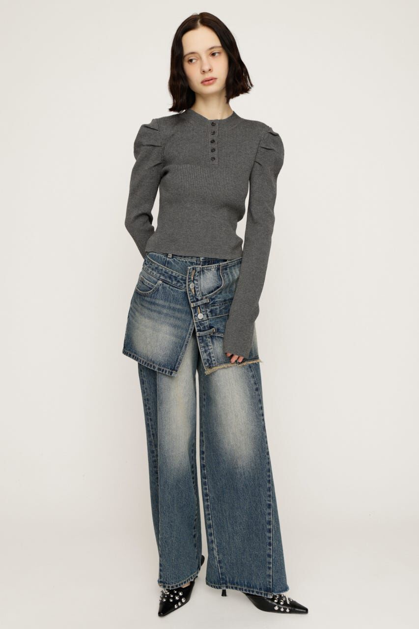 SLY「TUCK SLEEVE FLARE KNIT 2P」|ワンピース|